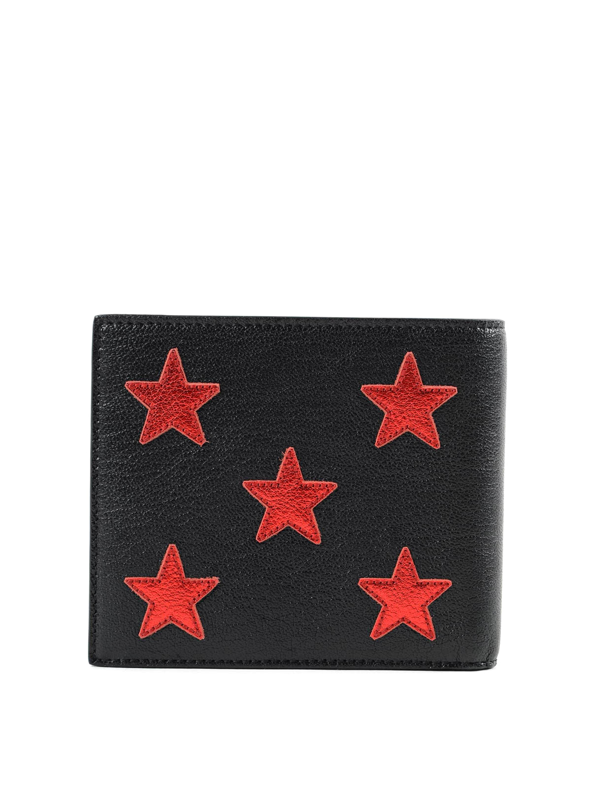 Saint Laurent Black & Red Stars Wallet for Men