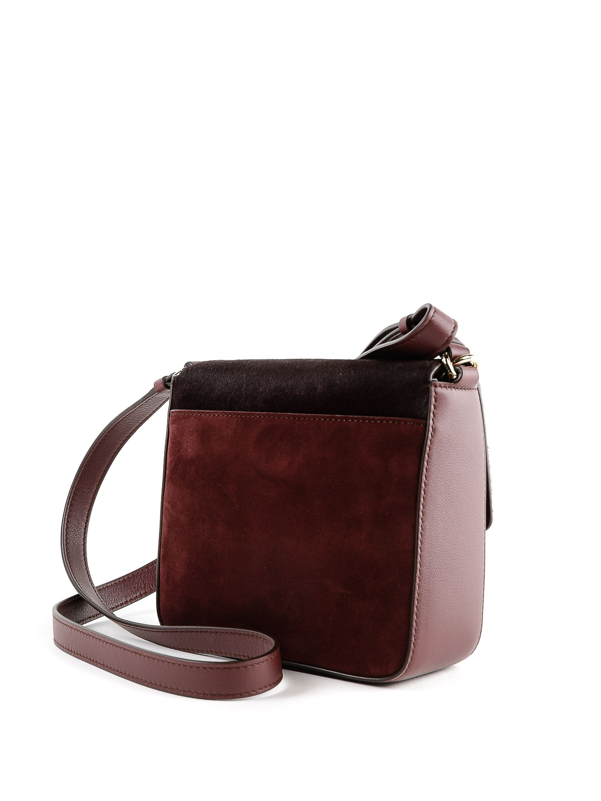 BURGUNDY suede leather bag. Cross body / shoulder bag in GENUINE