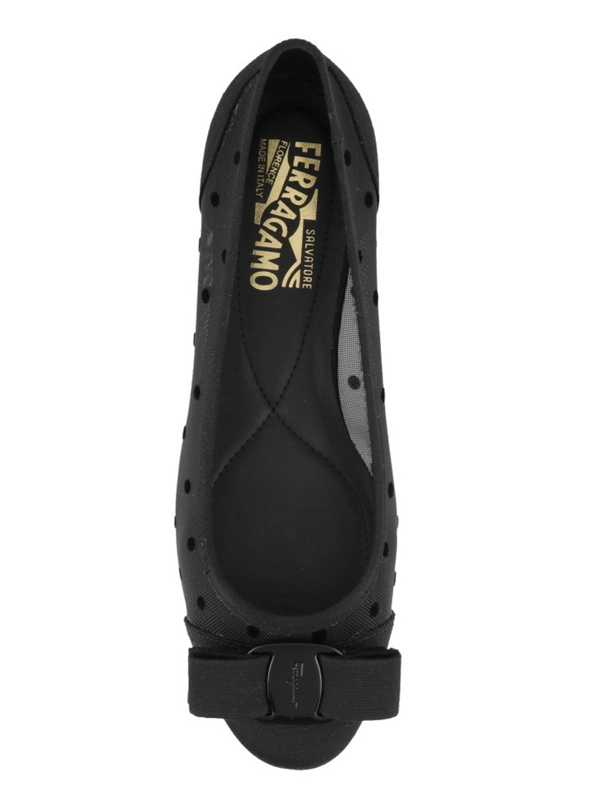 Ferragamo Varina Dots flats - Black - Women|707708 | thebs.com