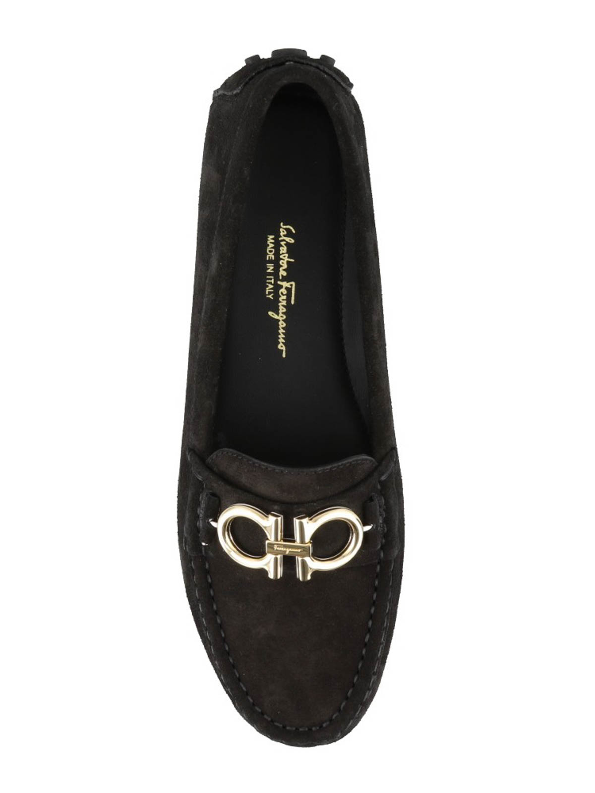 Ferragamo Gancini suede loafers - Black - Women|035153699293