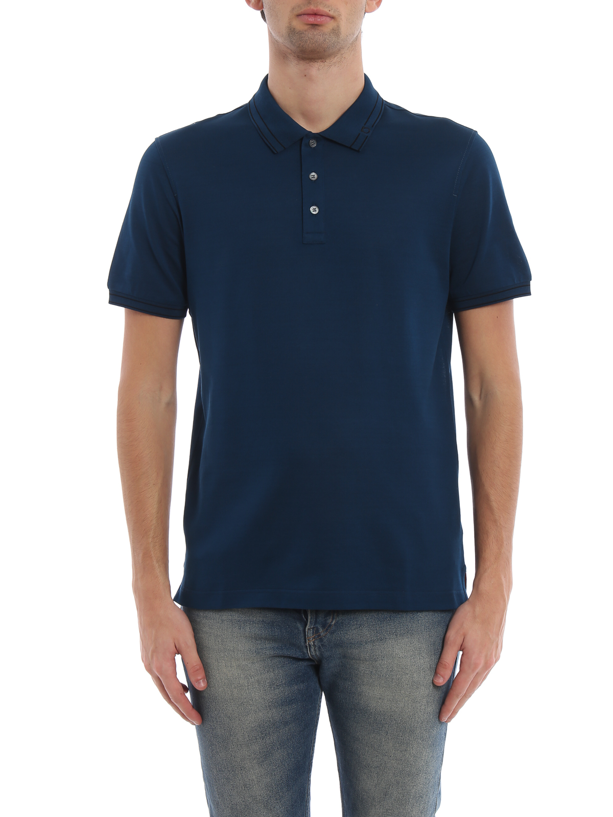 Ferragamo Gancini embroidery pique cotton polo shirt