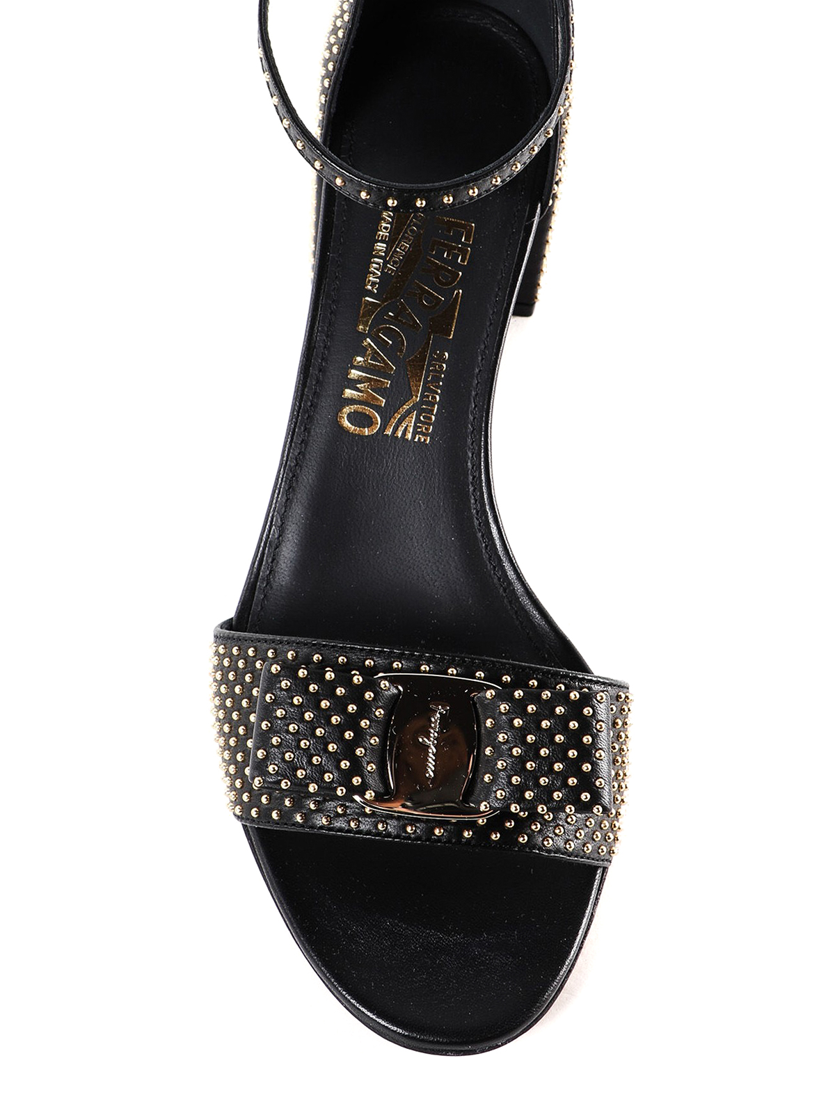 صندل Salvatore Ferragamo - Gavina studded nappa leather sandals -  01P682709496