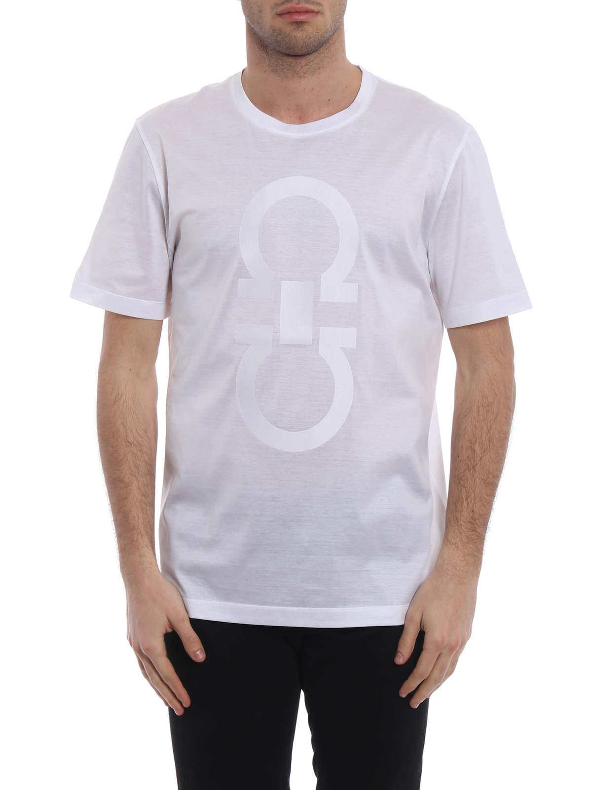 Ferragamo Extra fine cotton white Tee - White - Men|688326BCO