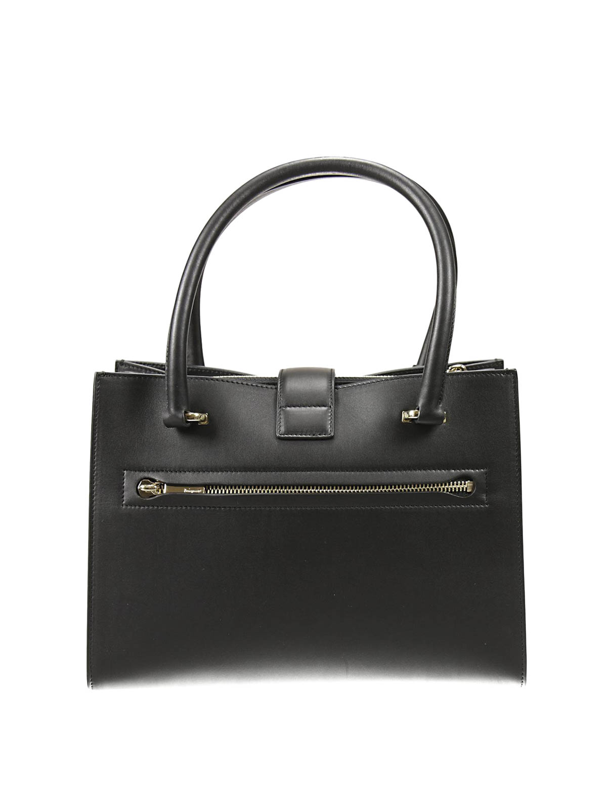 Ferragamo Juliette Lock Story Tote - ブラック|62716521D658