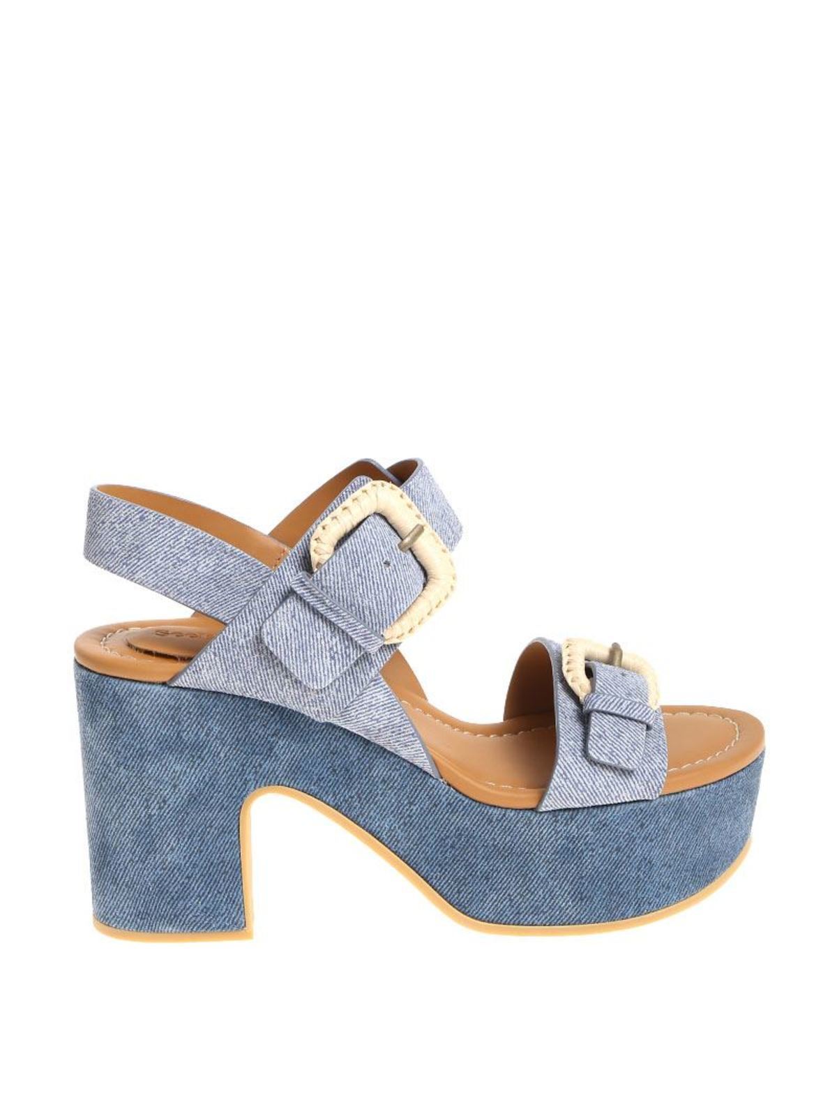 See by Chloé - Denim heeled sandals - SB30091793