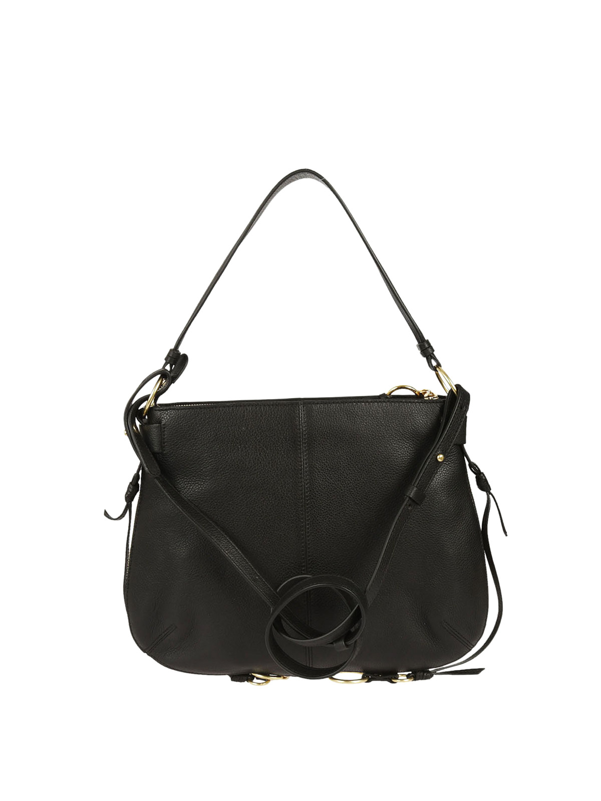 See by Chloé Olga black leather shoulder bag|9S7925P330001