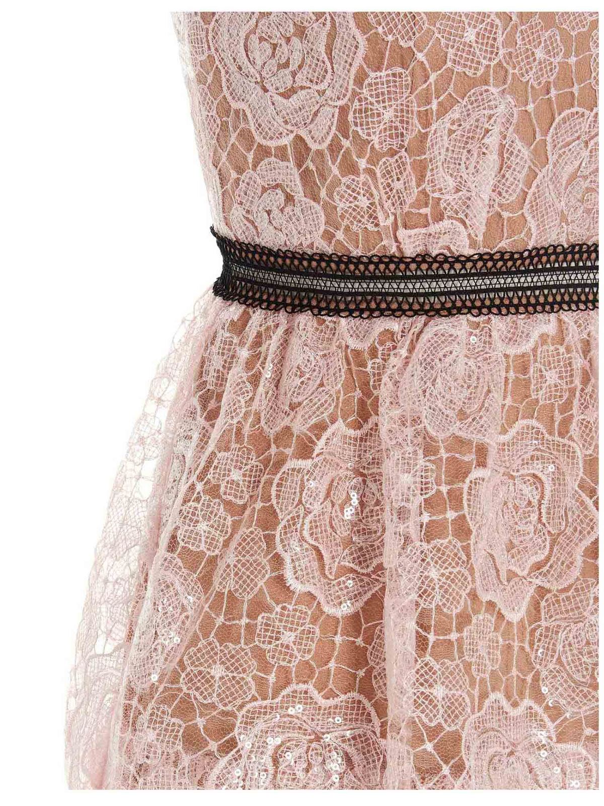 Self Portrait Starlet Rose Midi Dress in pink|RS21135ROSEPINK
