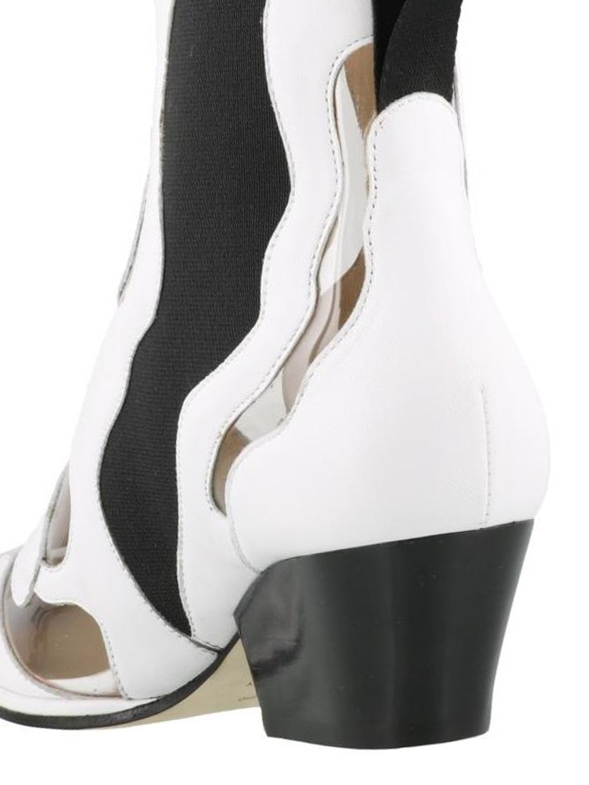 Sergio Rossi sr Milano white nappa leather booties