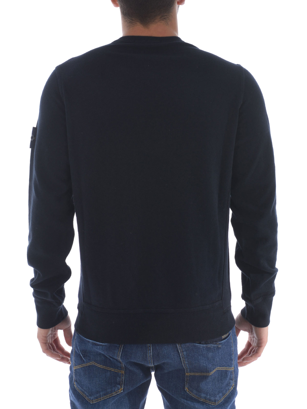 Stone Island Dark blue faded cotton sweatshirt - Men