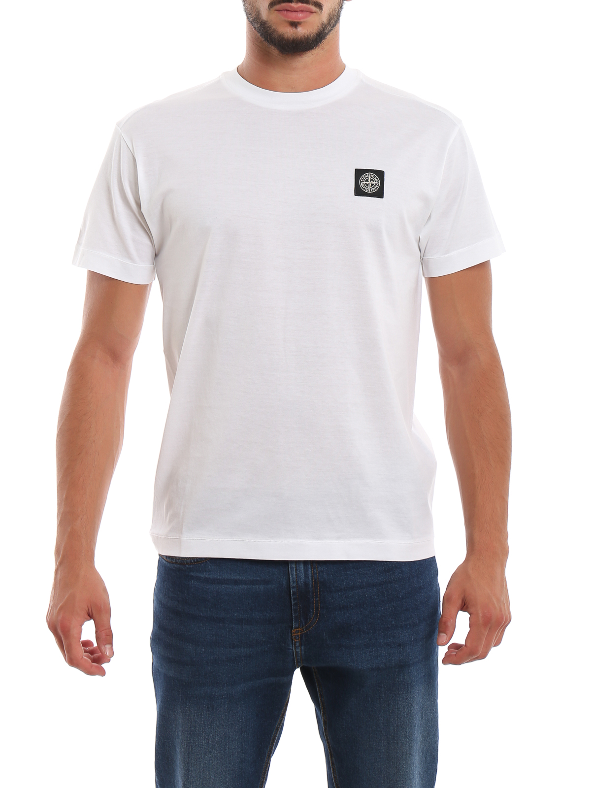 Net zo convergentie Exclusief T-shirts Stone Island - White cotton basic T-shirt - 711524113V0001