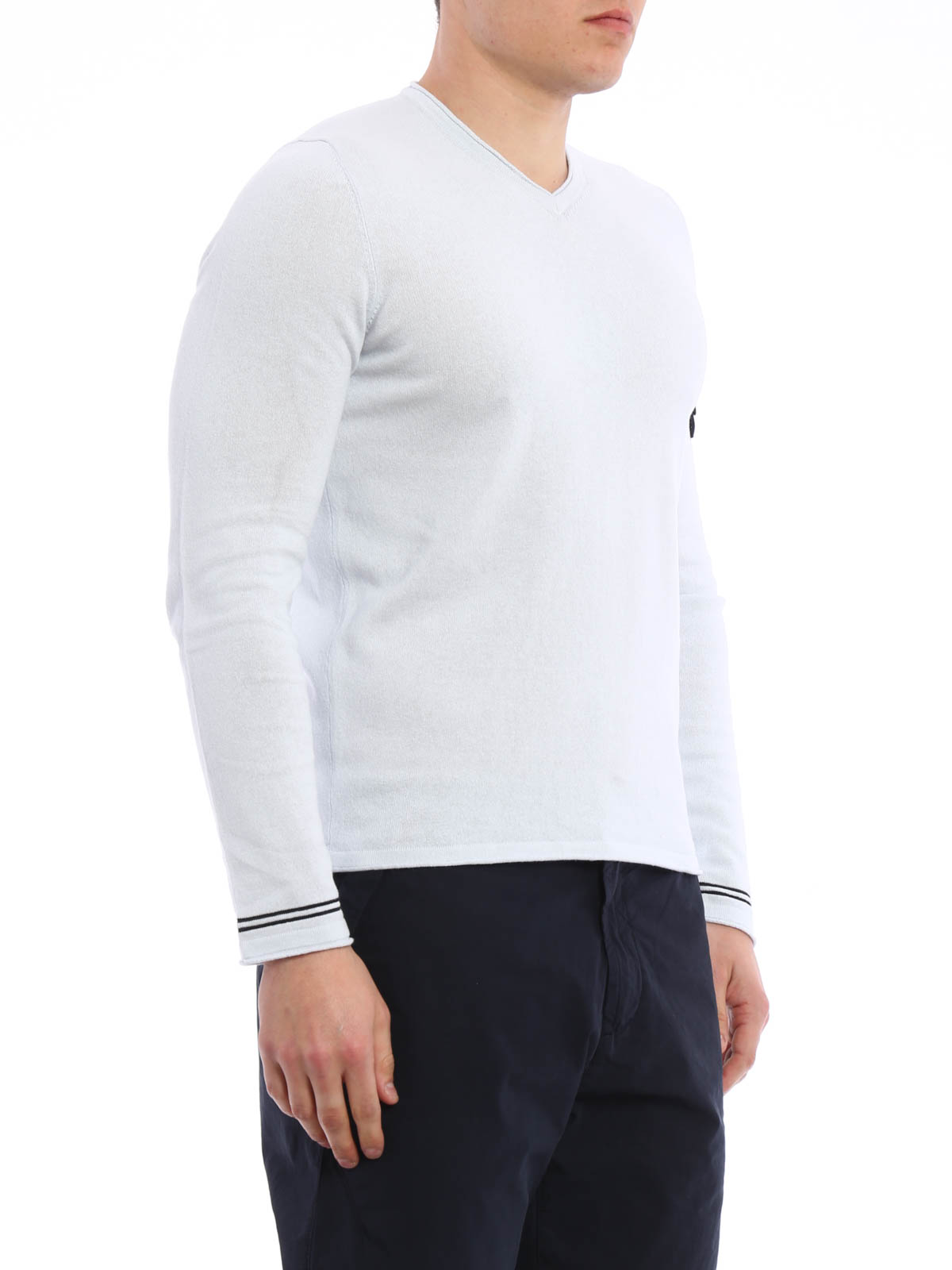 Stone Island V-neck sweater - Light Grey - Men|6415503B9V0061