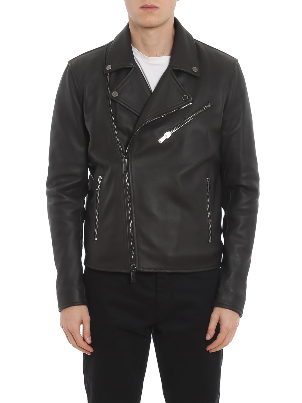 Leather jacket Tagliatore - Napa leather biker jacket