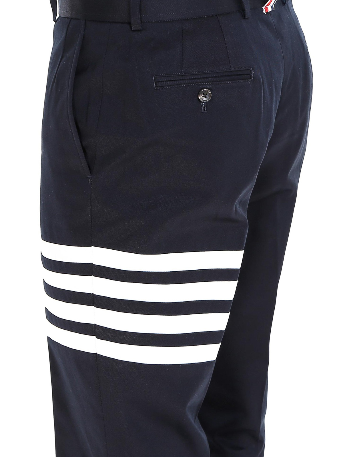 Shop Thom Browne 4-bar Chino Trousers In Dark Blue