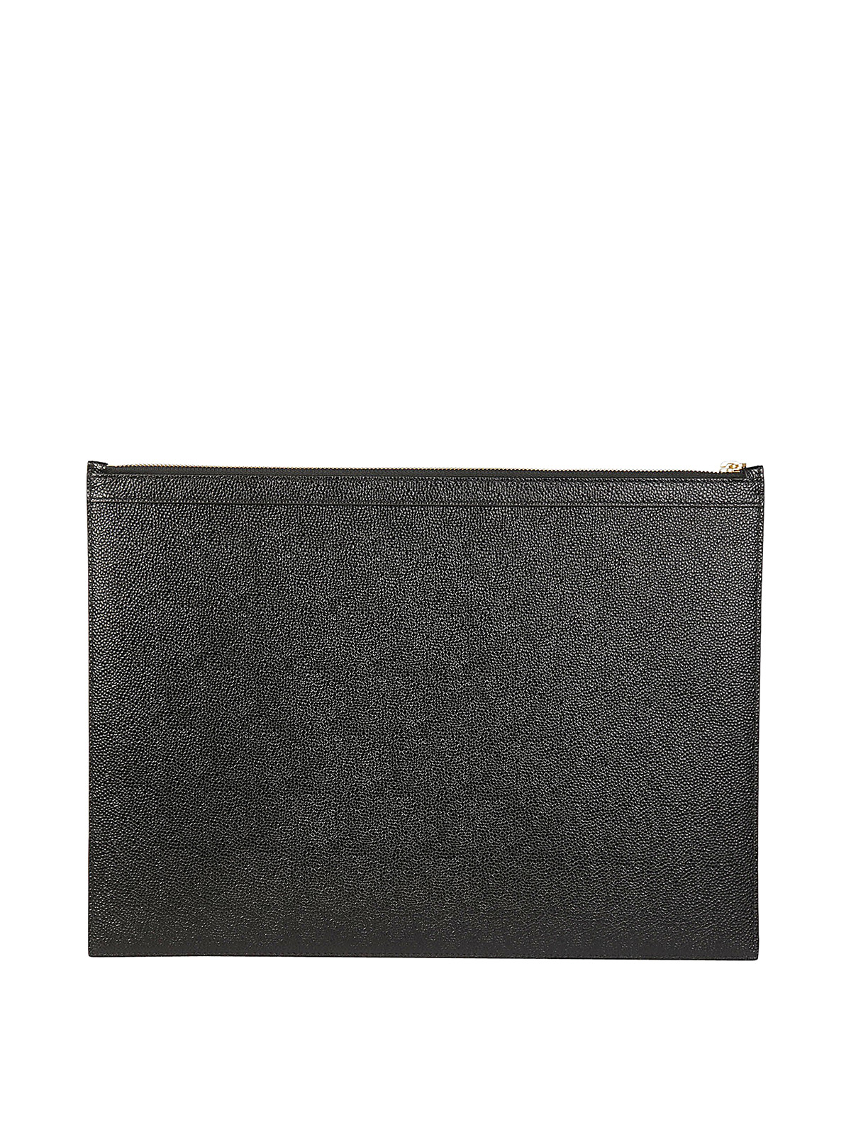 Shop Thom Browne Black Leather Laptop Case