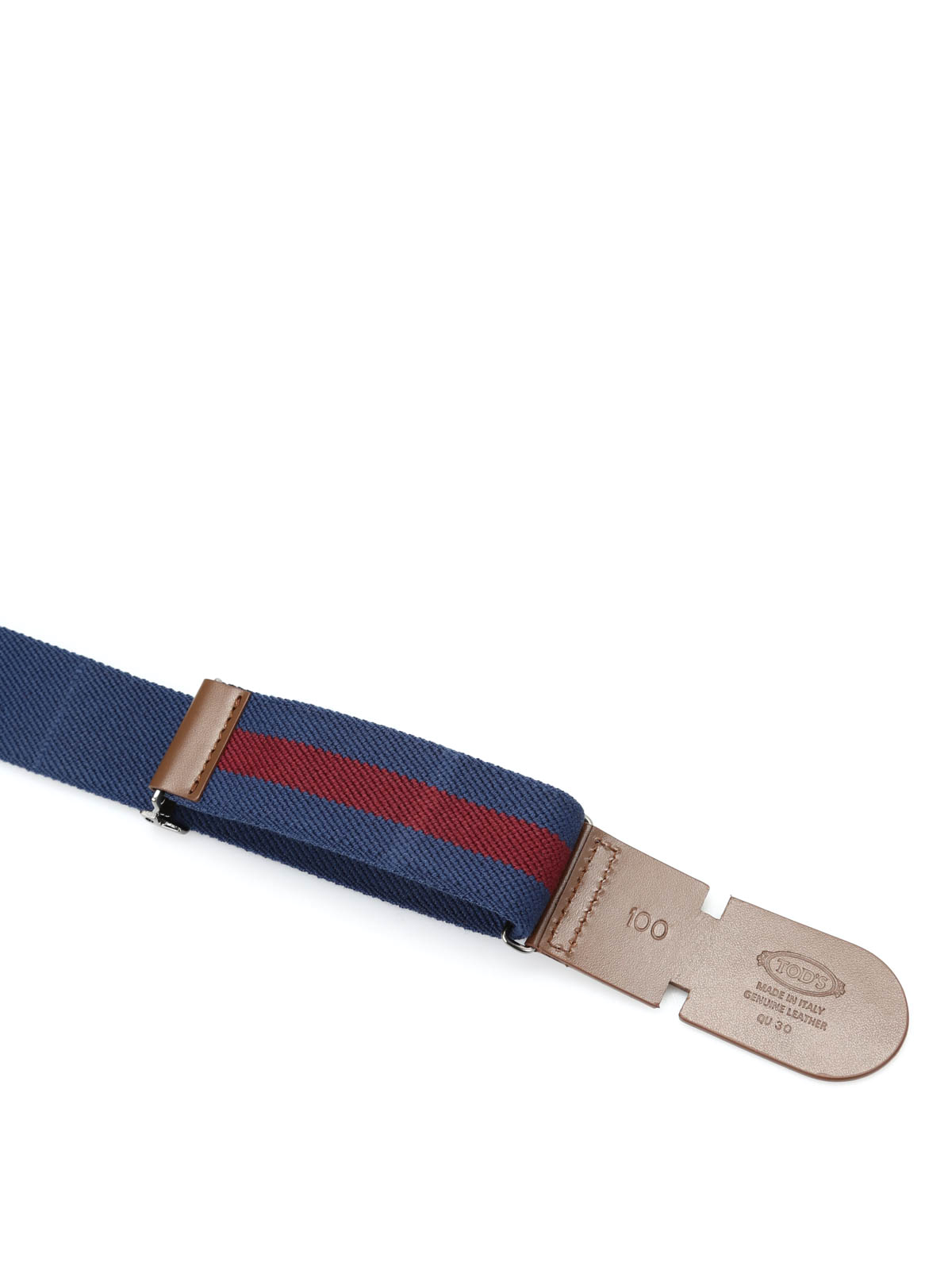 Shop Tod's Canvas And Leather Belt In Multicolor