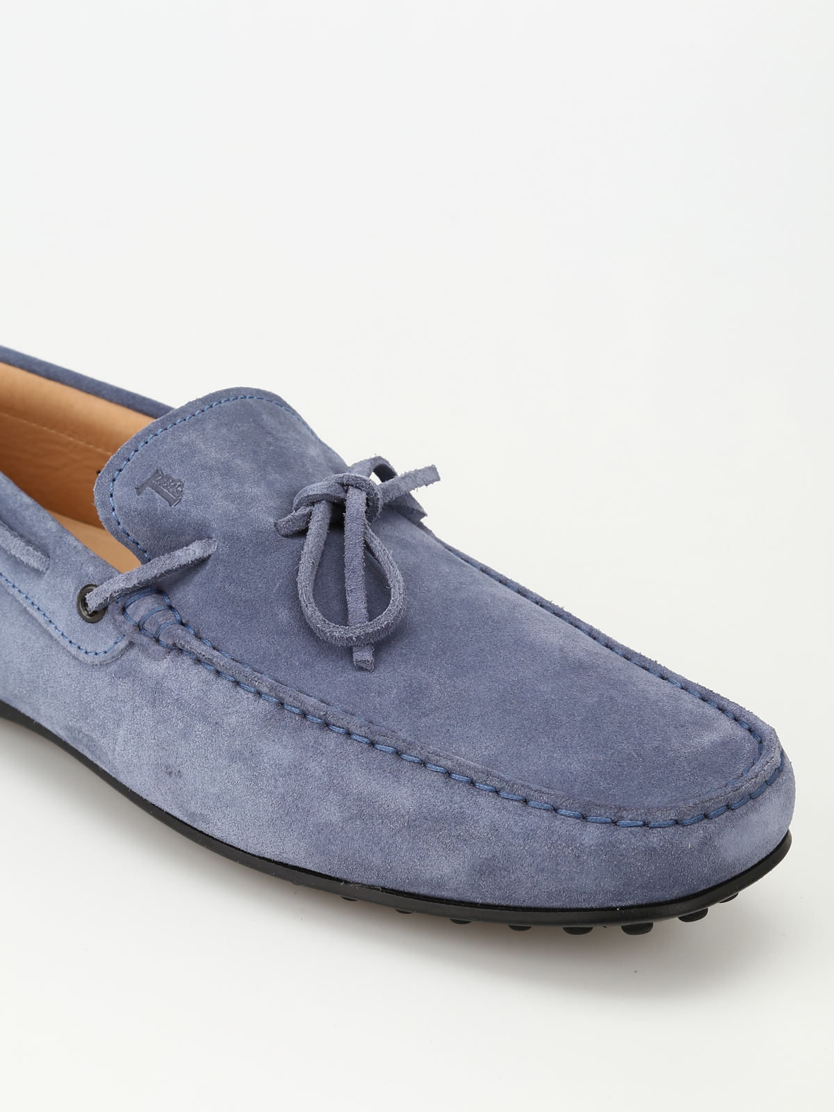 Luxury shoes for men - Tod's loafers in light blue suede