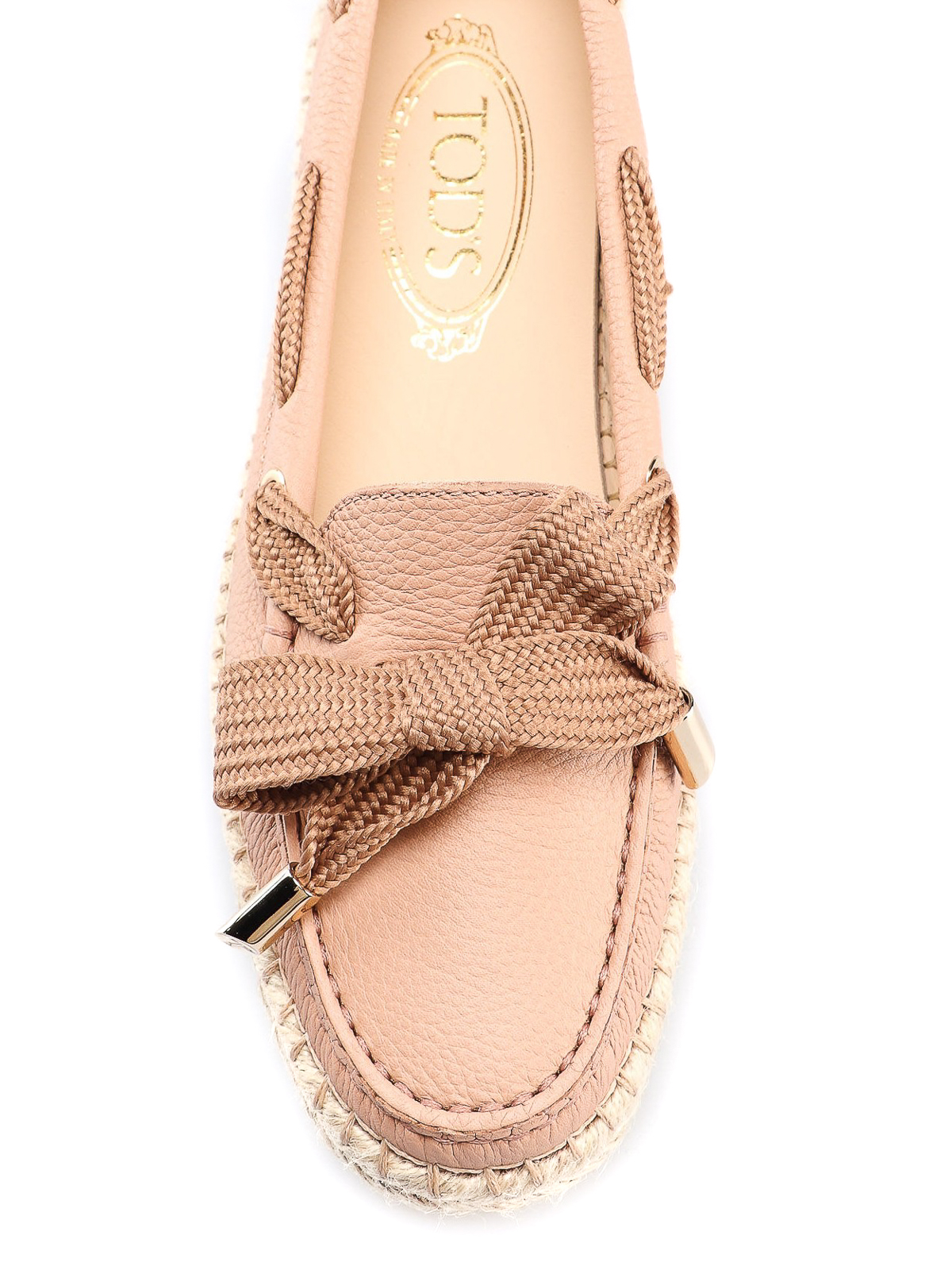 Tod's Gommino raffia trimmed leather loafers|XXW66B0BJ805J1M031