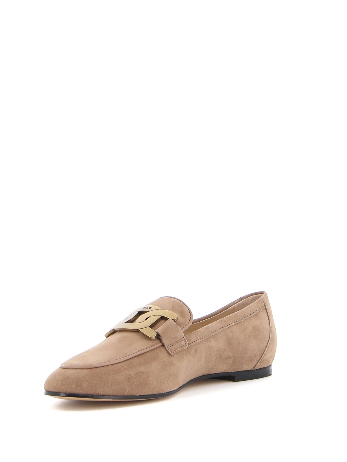 Shop Tod's Kate Suede Loafers In Beis