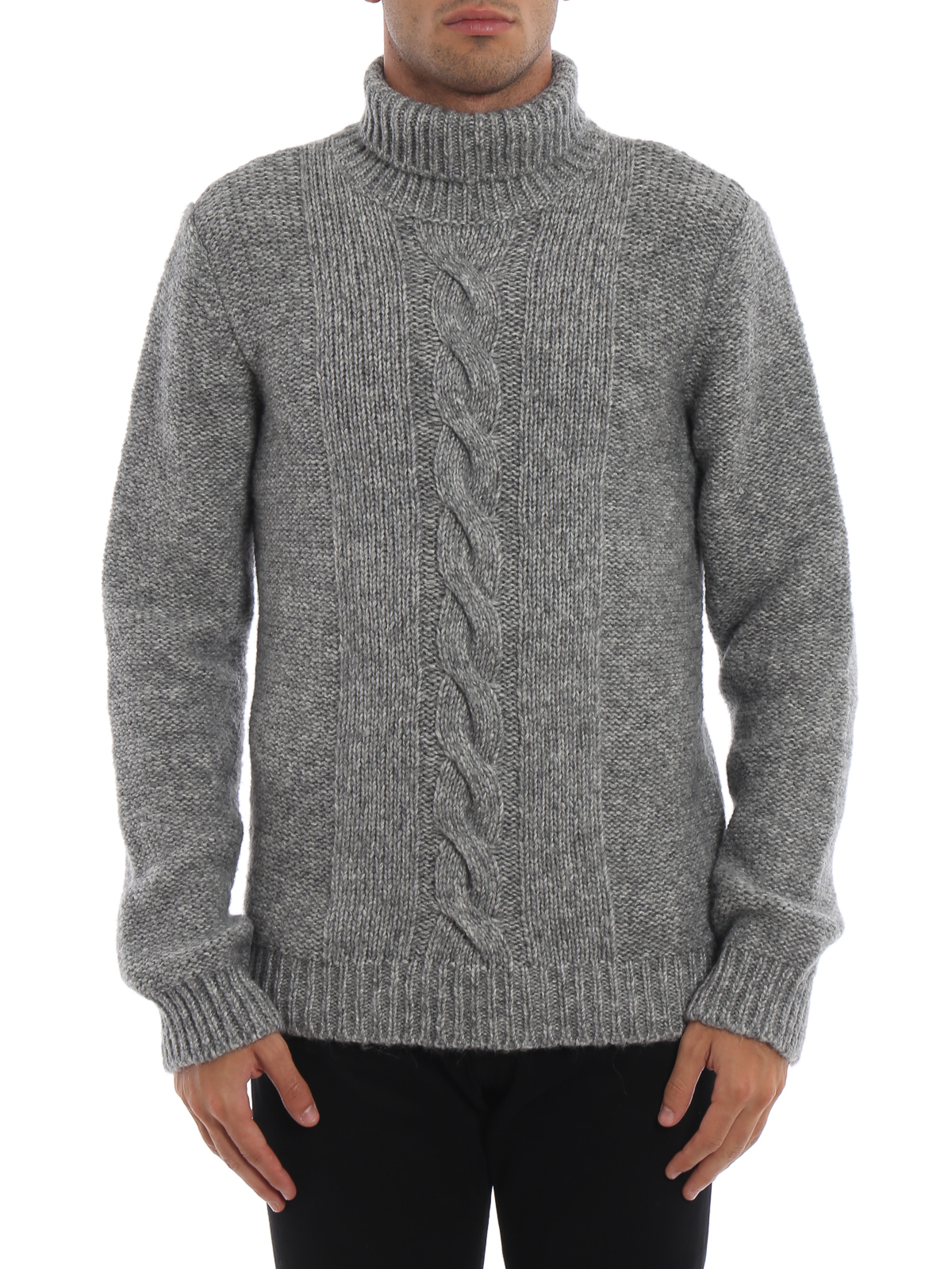 Tod's Grey cotton and alpaca blend turtleneck|X8MC1378090PZUB404