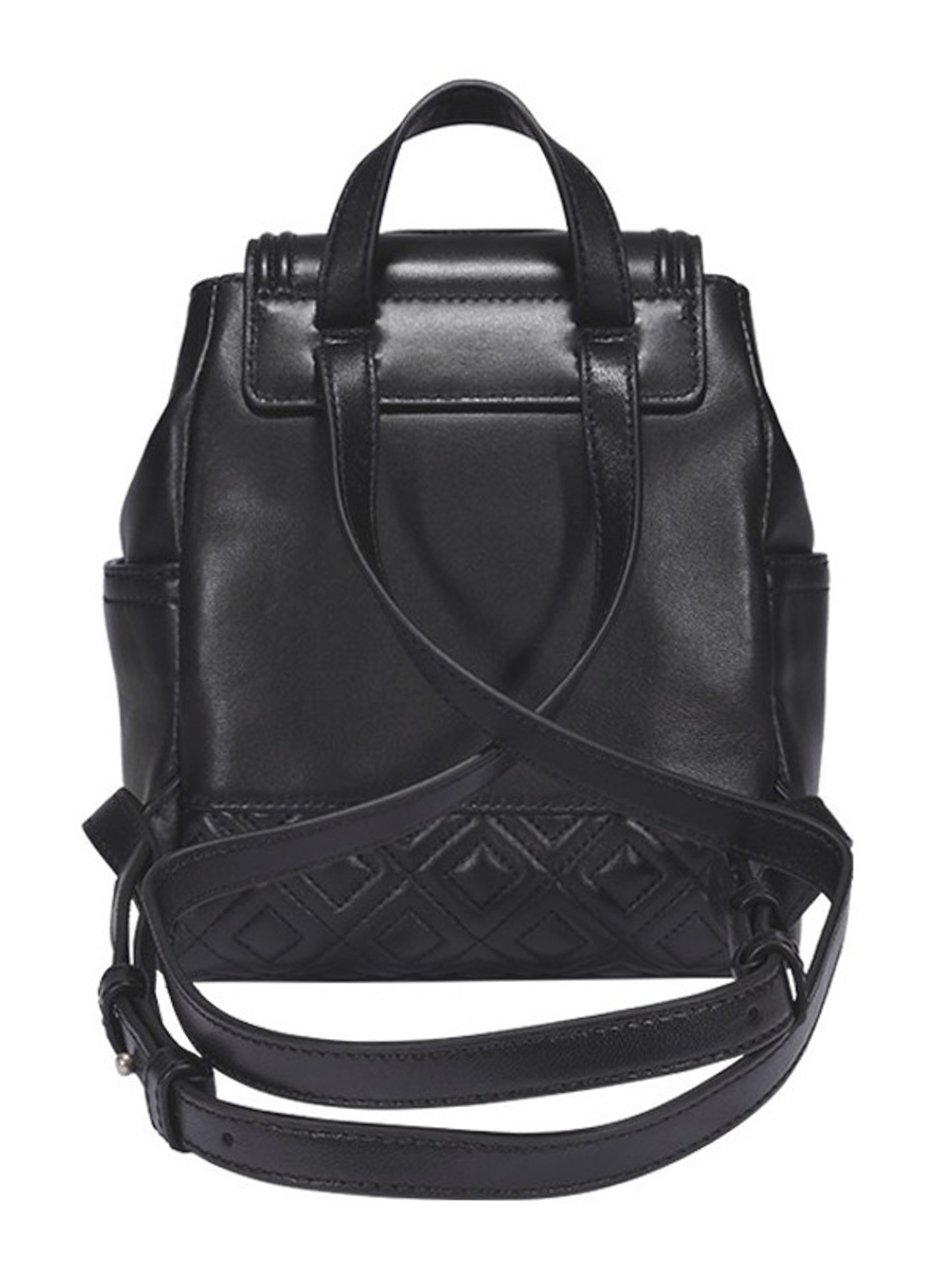 Tory Burch Fleming Leather Backpack- Black 