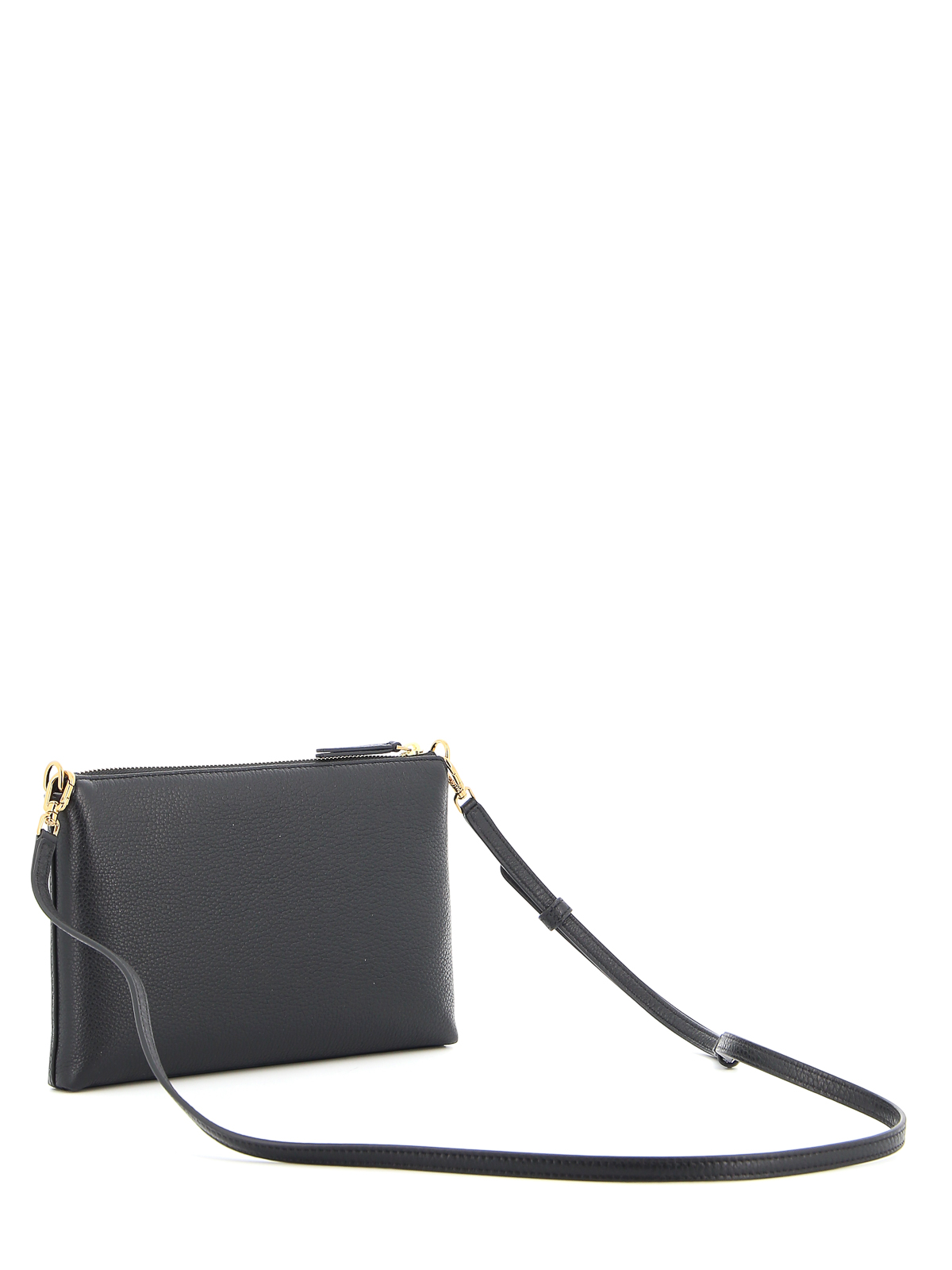 Tory Burch Kira pebbled leather clutch - Black - Women