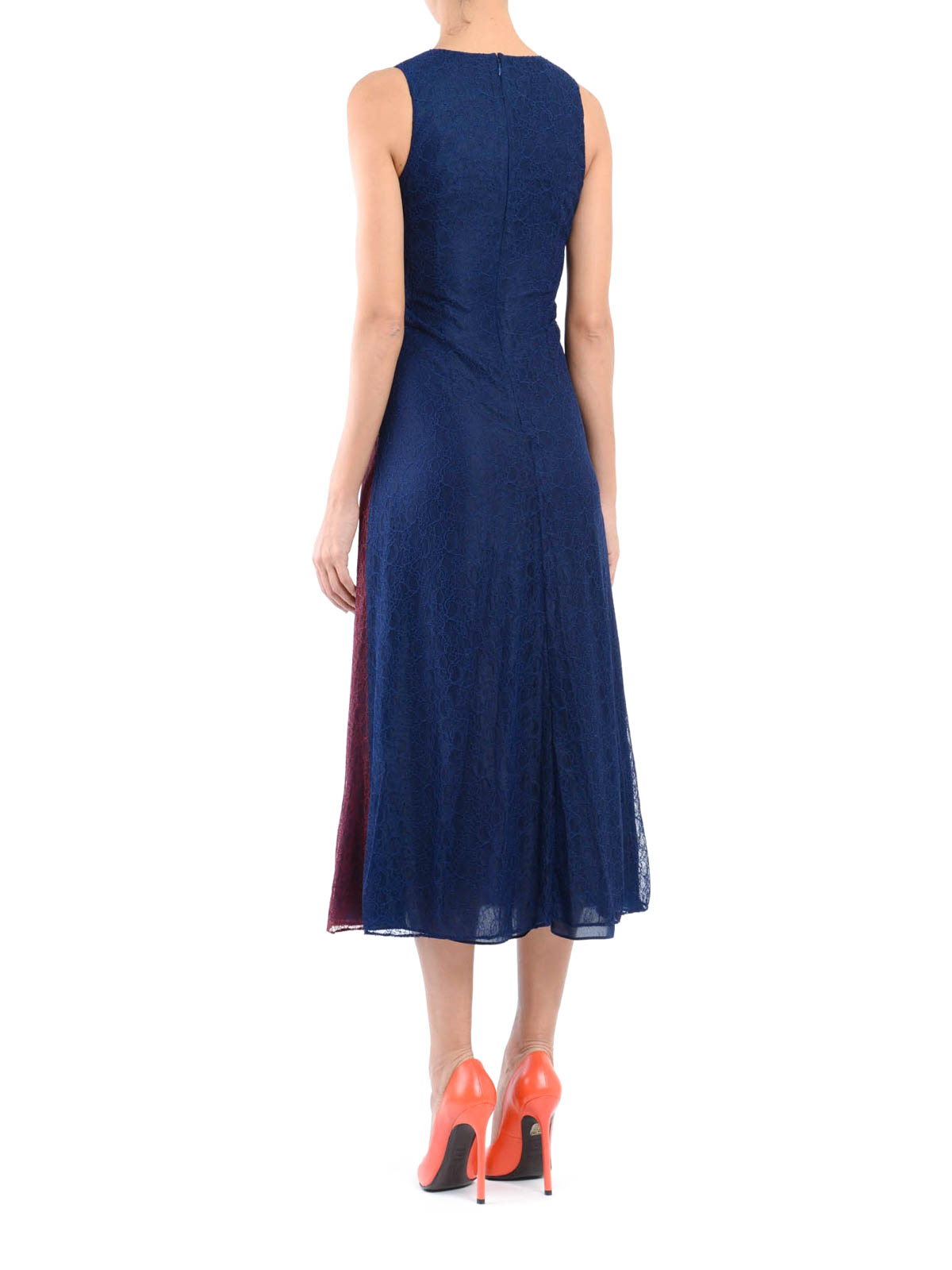 Tory Burch Iliana colour block lace dress - Blue - Women|30901982