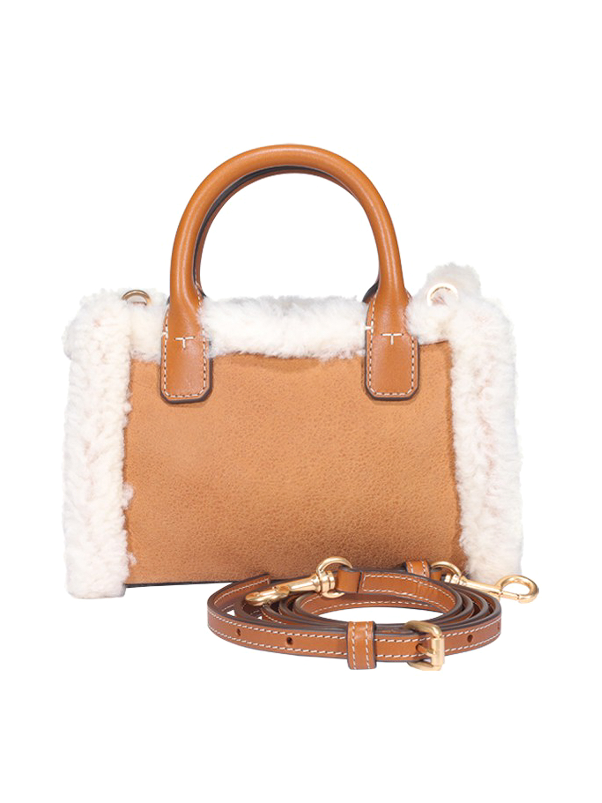 Tory burch shearling online tote