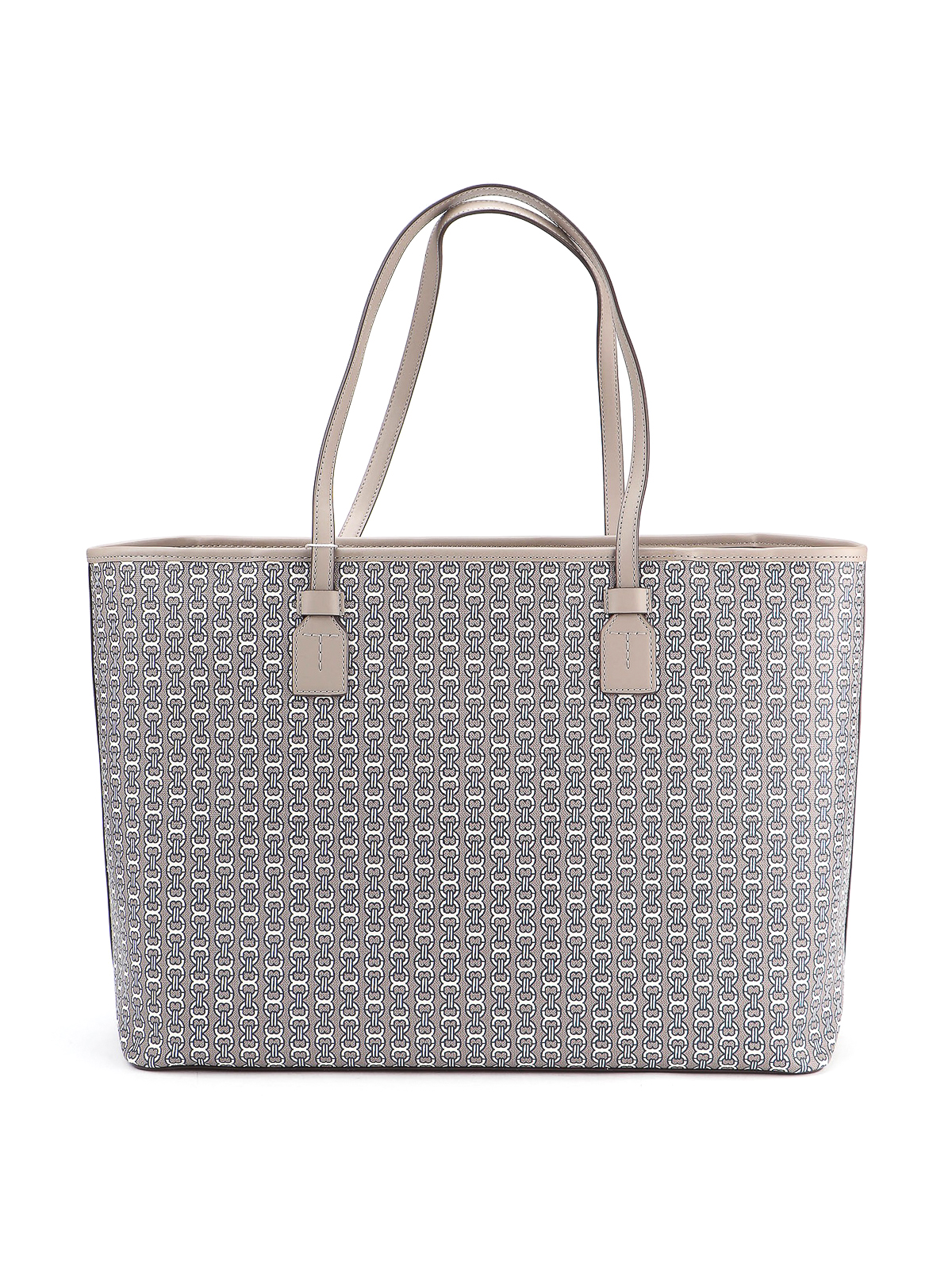 Tory Burch Gray Heron Gemini Link Coated Canvas Tote (sold out