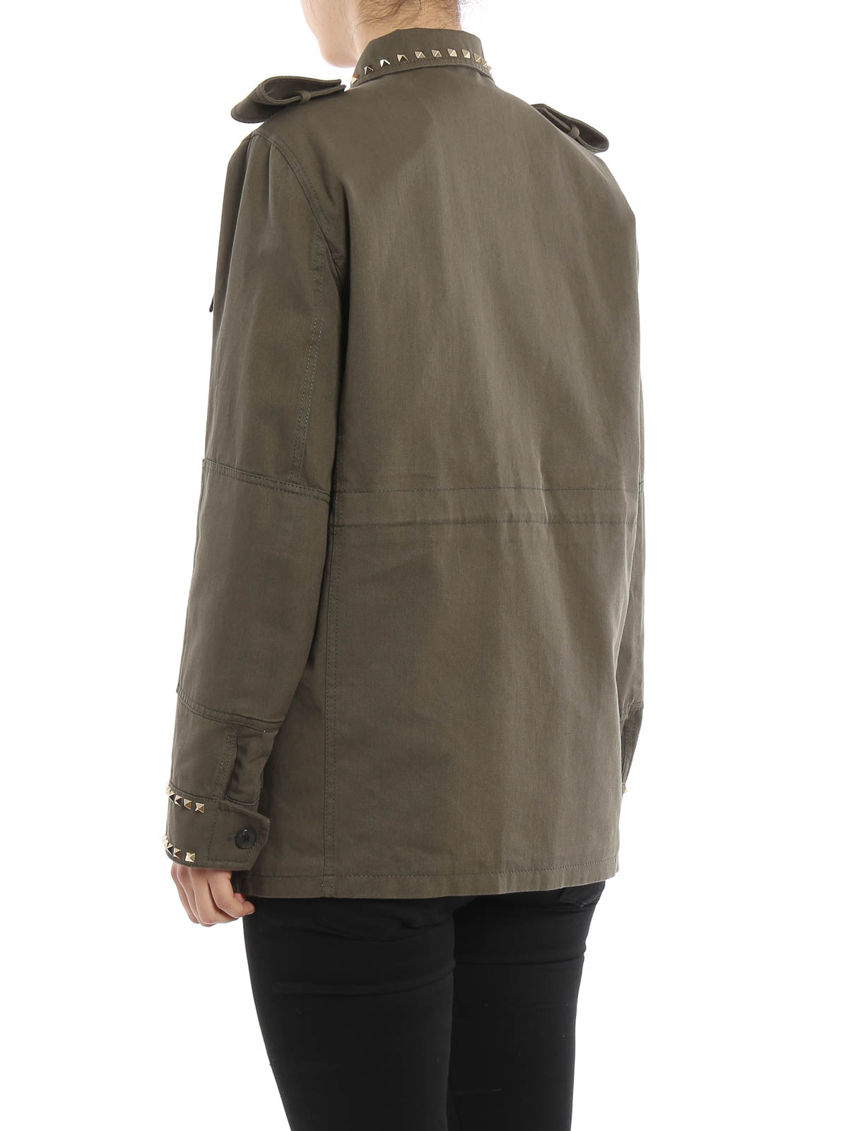 VALENTINO｜ (5W0J0W79 UXM 0O3 / 5W2J0W79 UXM 0O3) Valentino Garavani 03. Rockstud Untitled field jacket