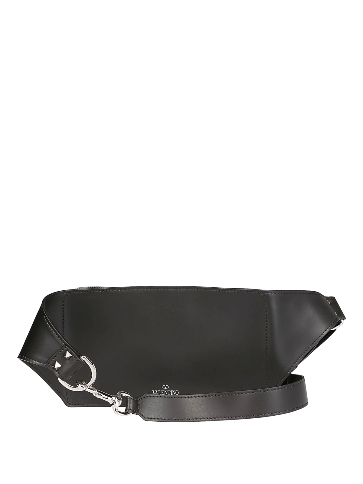Vltn Leather Belt Bag for Man in Black
