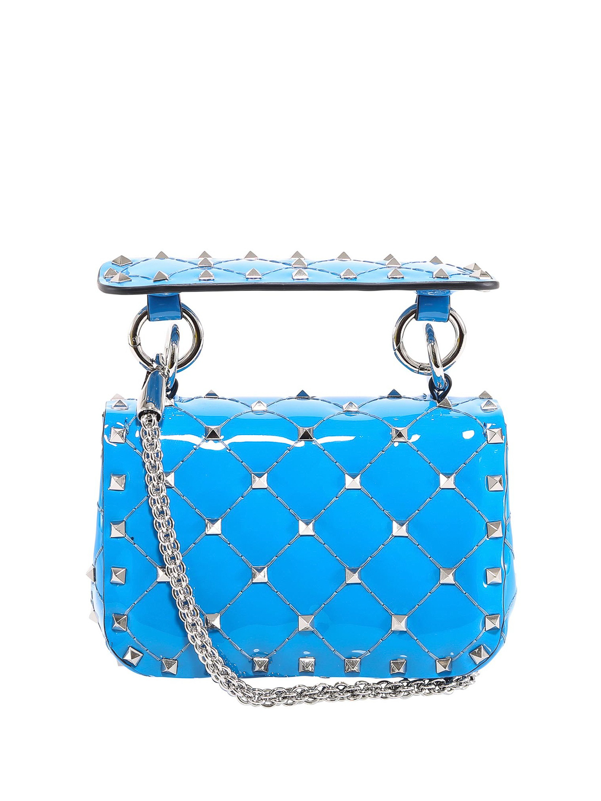 Valentino Garavani Rockstud Spike Micro Leather Crossbody Bag in Blue -  Valentino Garavani