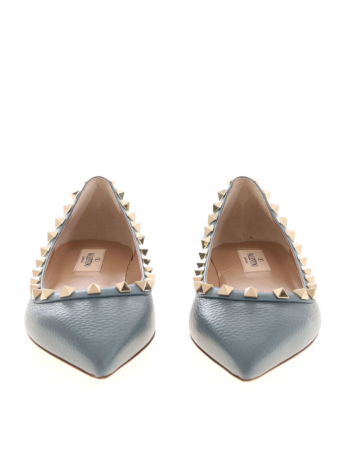 blyant lindring Woods Flat shoes Valentino Garavani - Rockstud ballerinas in pale blue color -  TW2S0403VCE16U