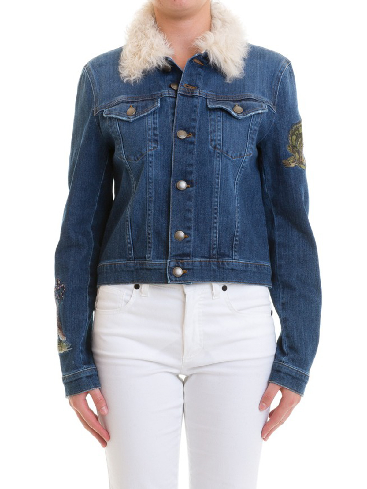 Denim jacket Valentino Red - Enchanted Reptiles and denim jacket - QR3DC00R3UP678