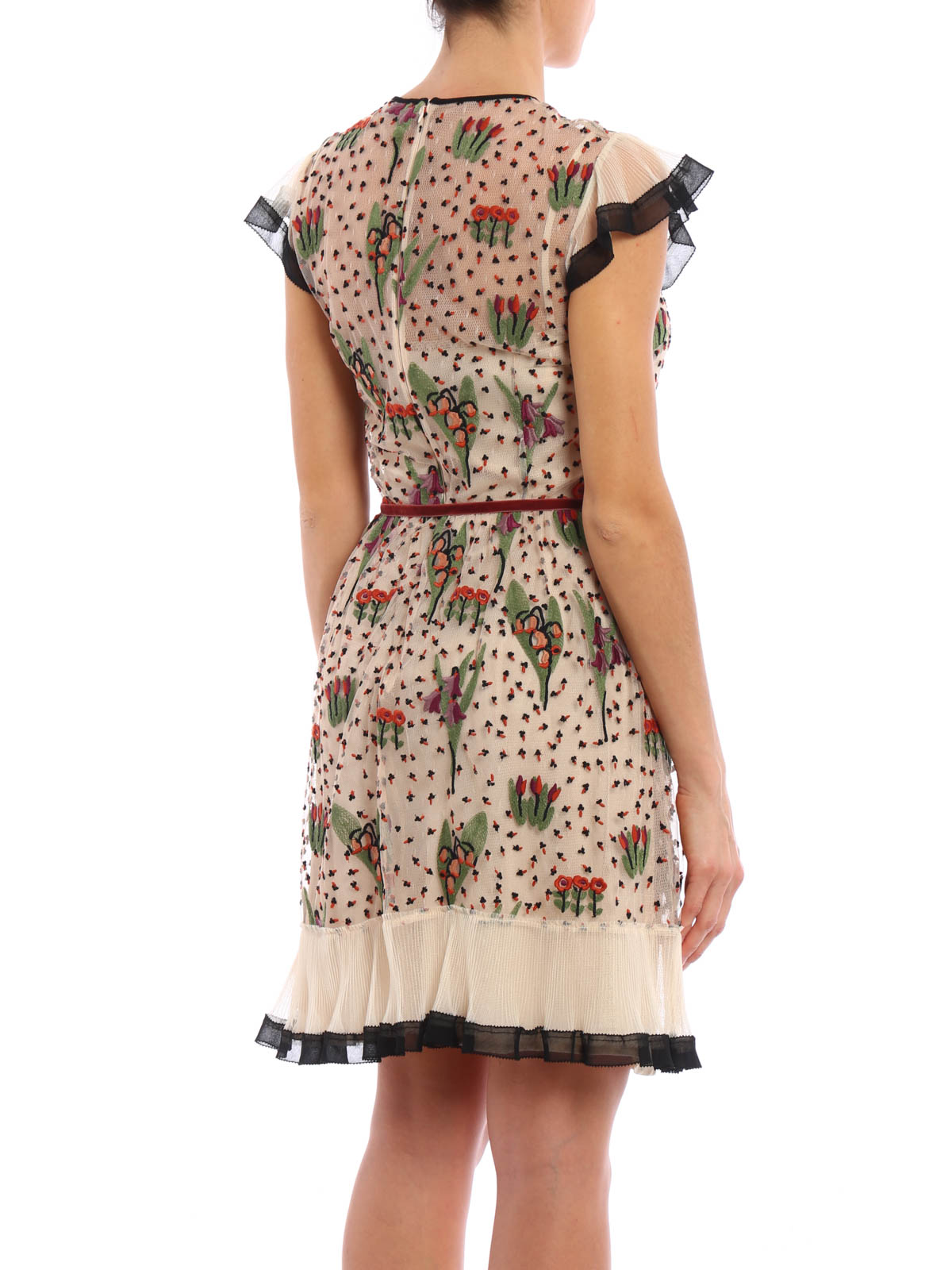 Valentino Red Blooming Garden embroidered dress|MR3VA04P2S9404