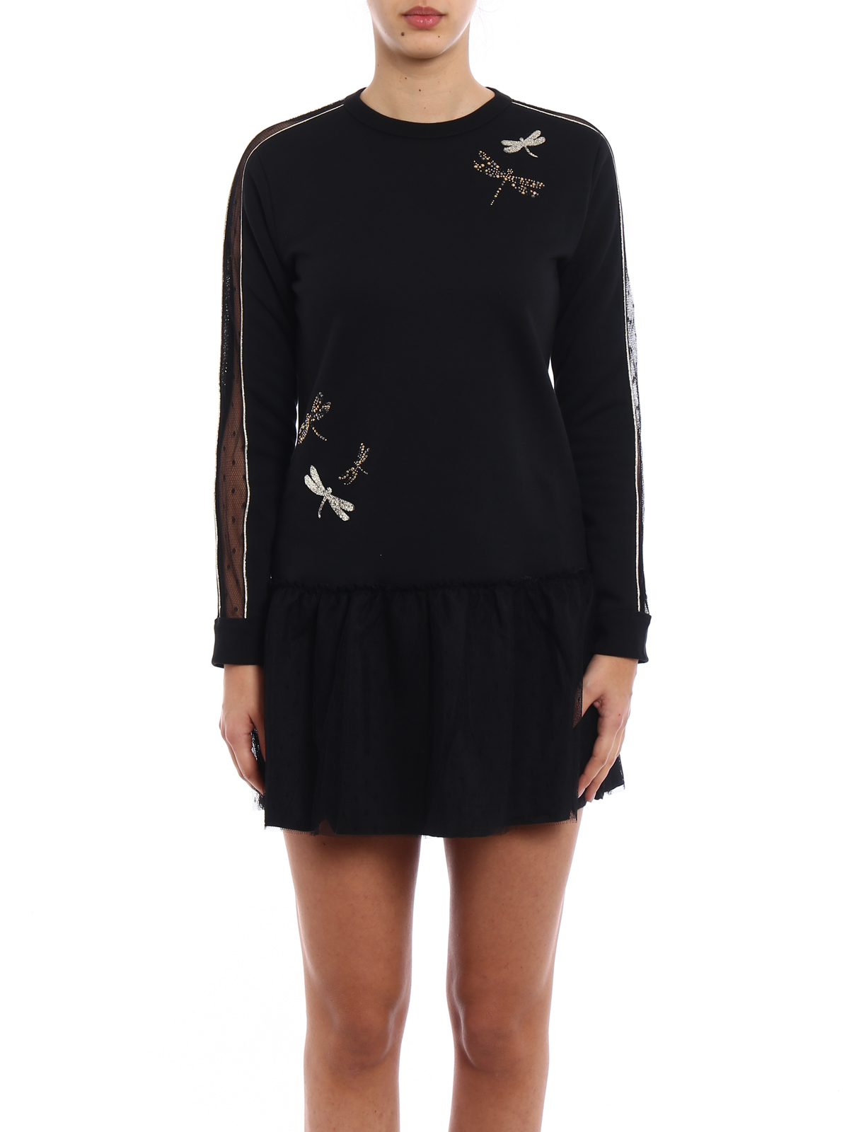 Valentino Red Golden dragonfly sweat black dress
