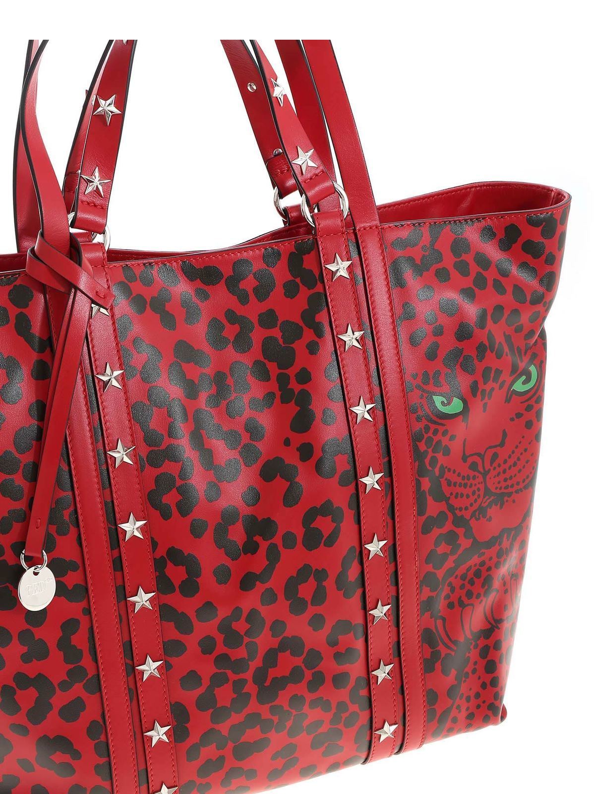 Totes bags Valentino Red - Animal print shopper in red - UQ2B0C14AQG38Z
