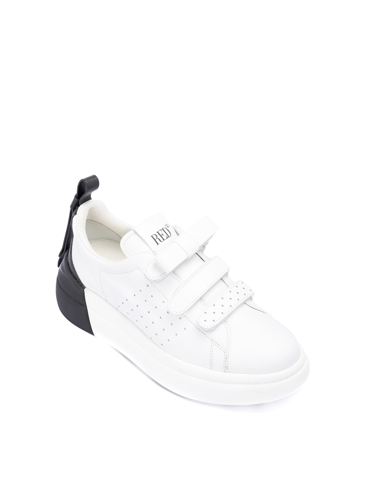 Valentino White Leather Sneakers with Red Logo Strap Valentino Garavani Nappa Mens One Stud Low Top Sneakers 38.5  main image 2
