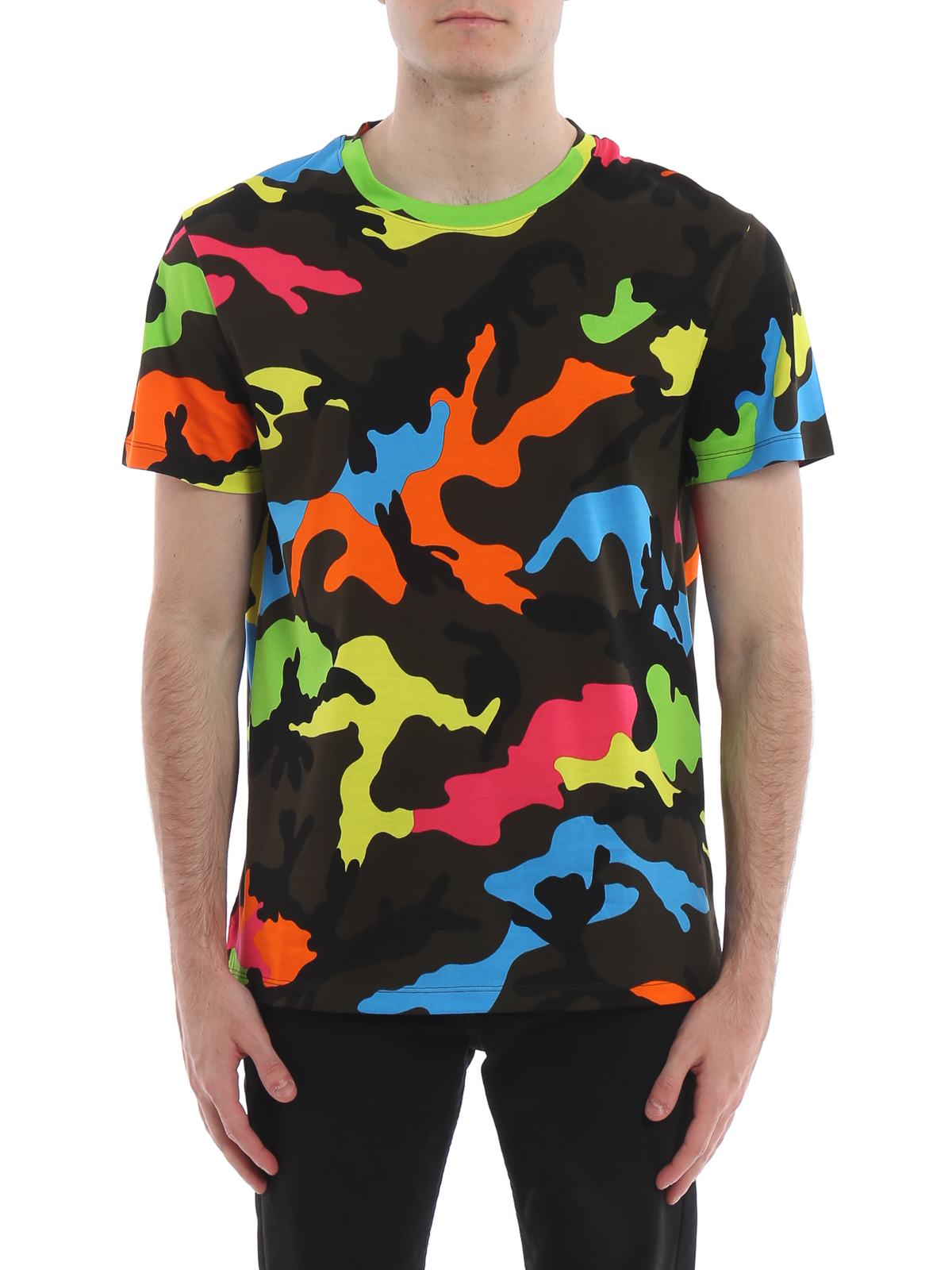 sø teknisk fyrretræ T-shirts Valentino - Multicolour camu jersey T-shirt - SV3MG00W3M0JEM