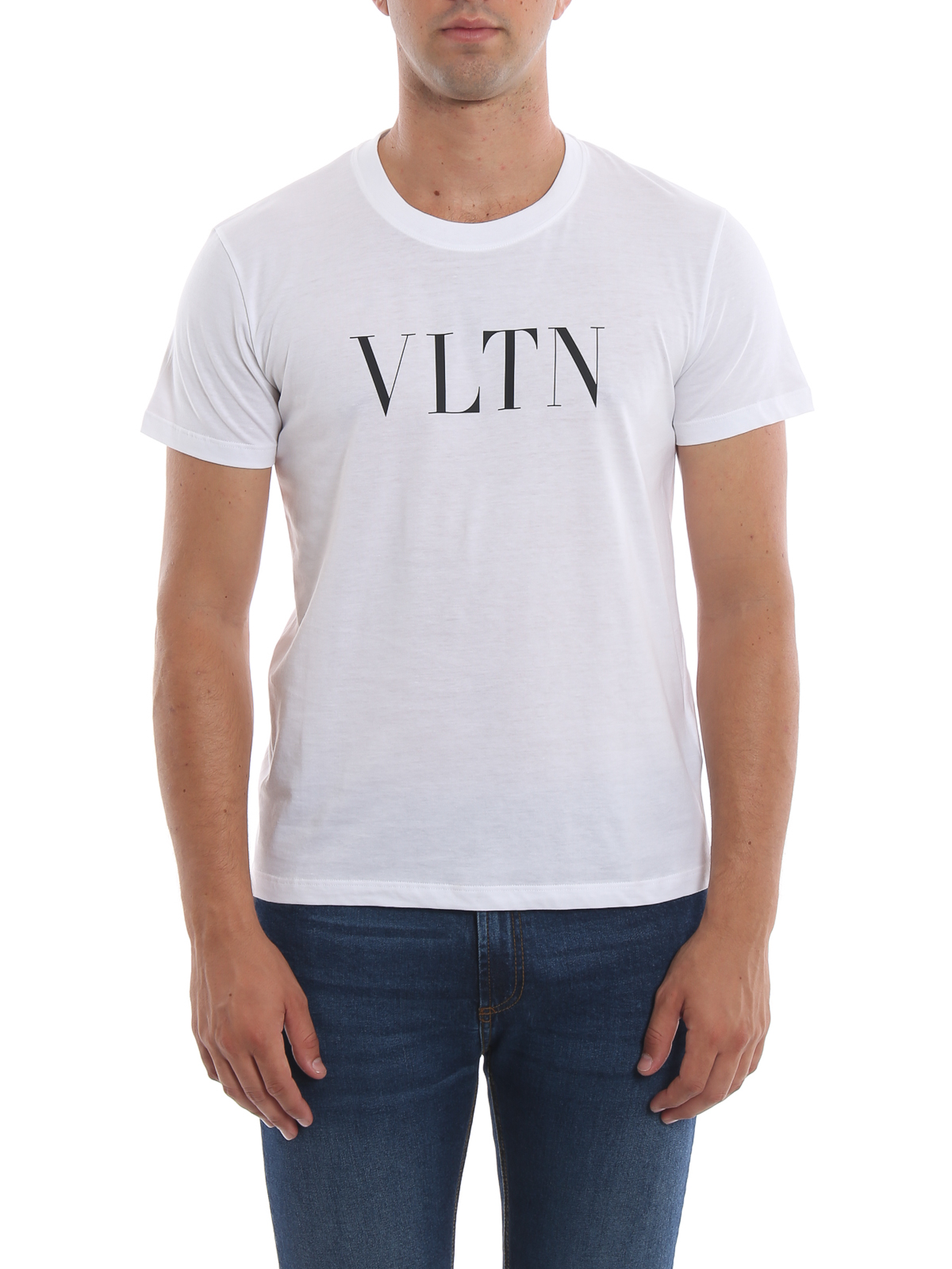Slumkvarter Meget rart godt umoral T-shirts Valentino - VLTN logo print white T-shirt - RV3MG10V3LEA01