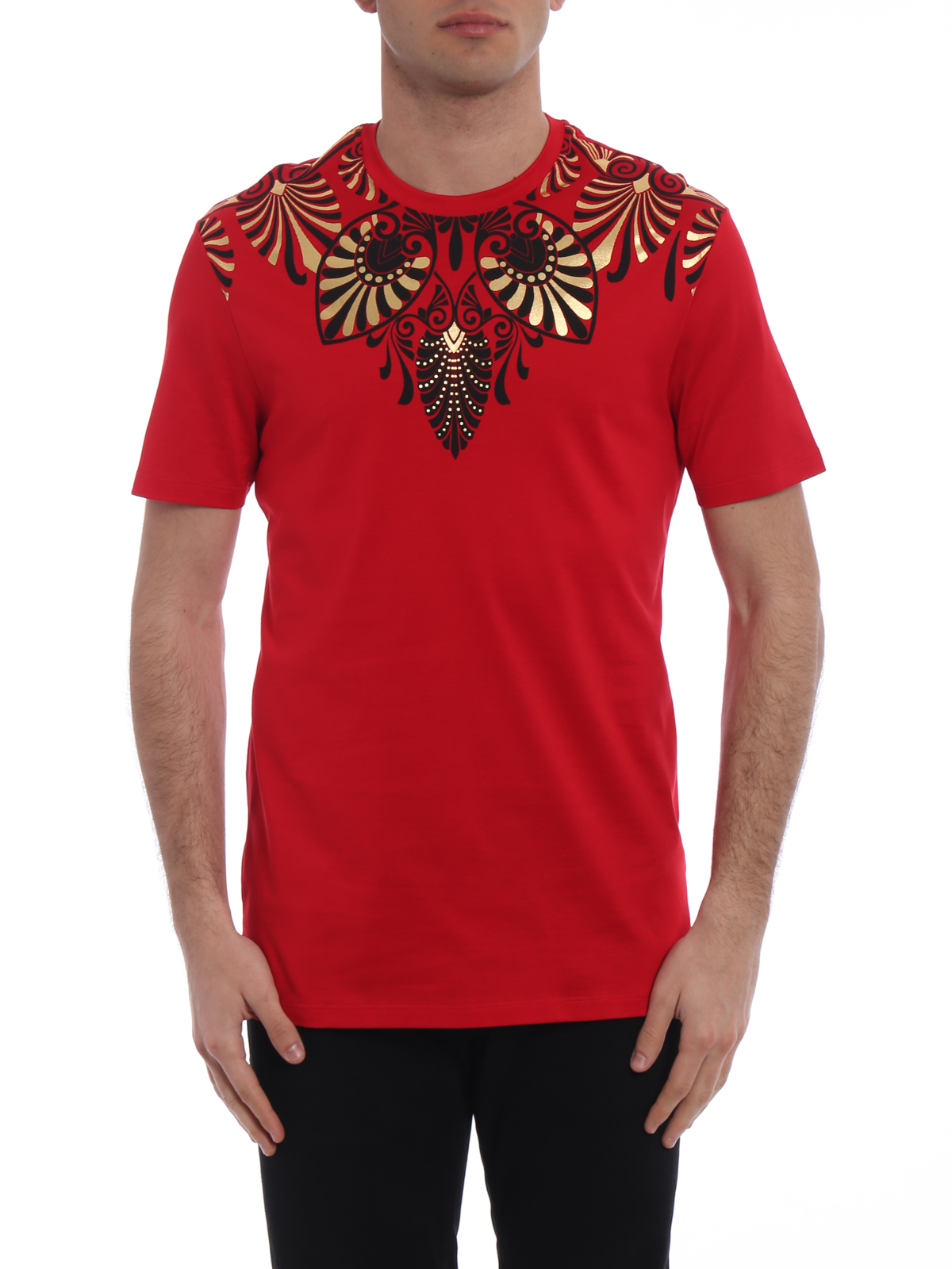 T-shirts Versace Collection - Embellished red T-shirt V800683VJ00489V1207