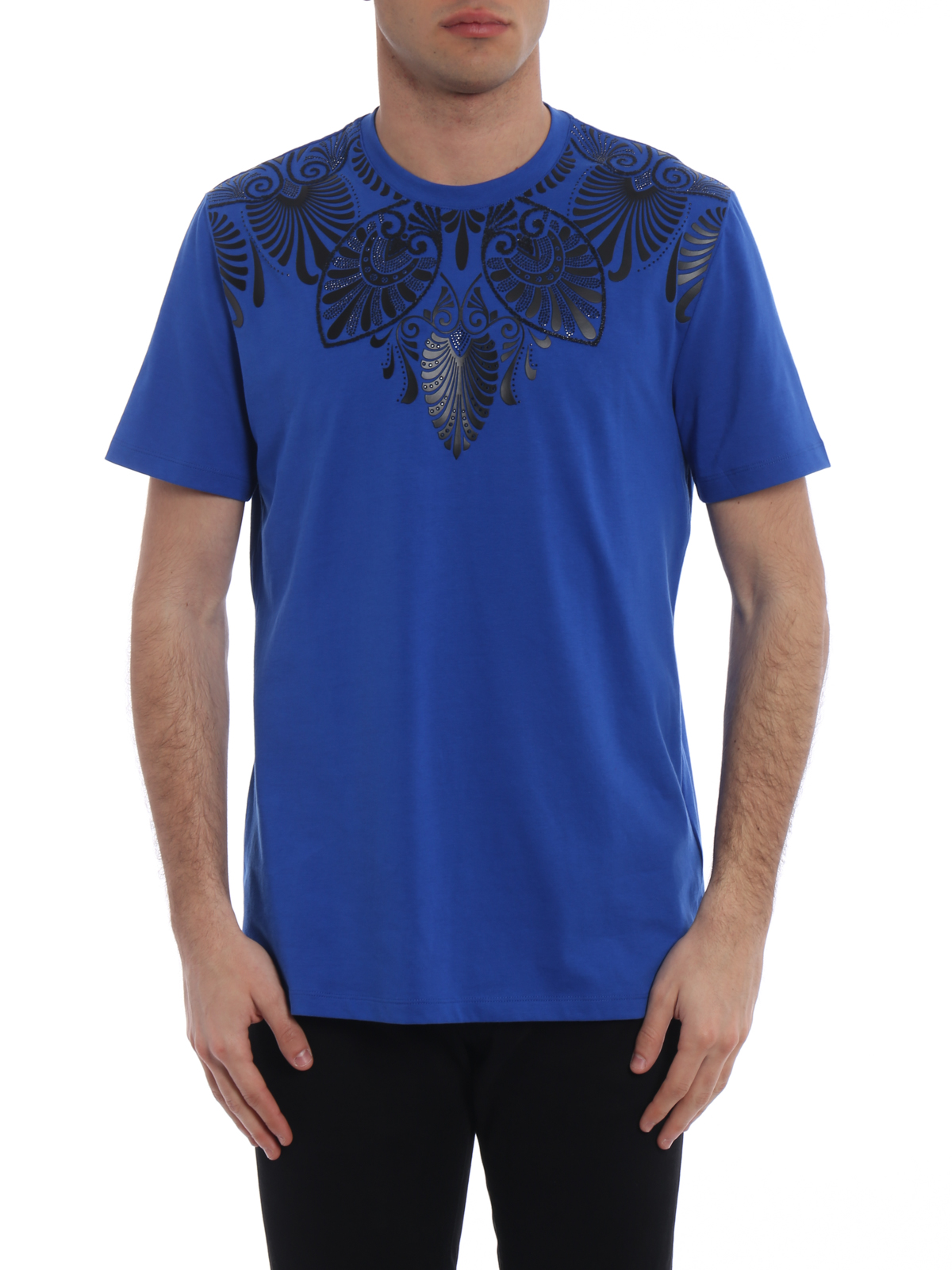 Versace Collection Embellished royal blue T-shirt - V800683VJ00497V1371