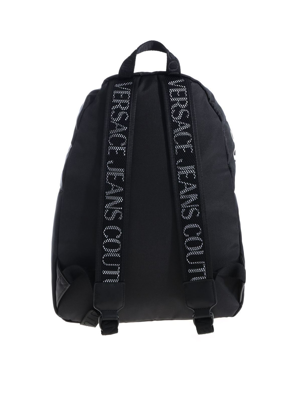 Versace Jeans Couture Black White Leather Signature Logo Crossbody Bag
