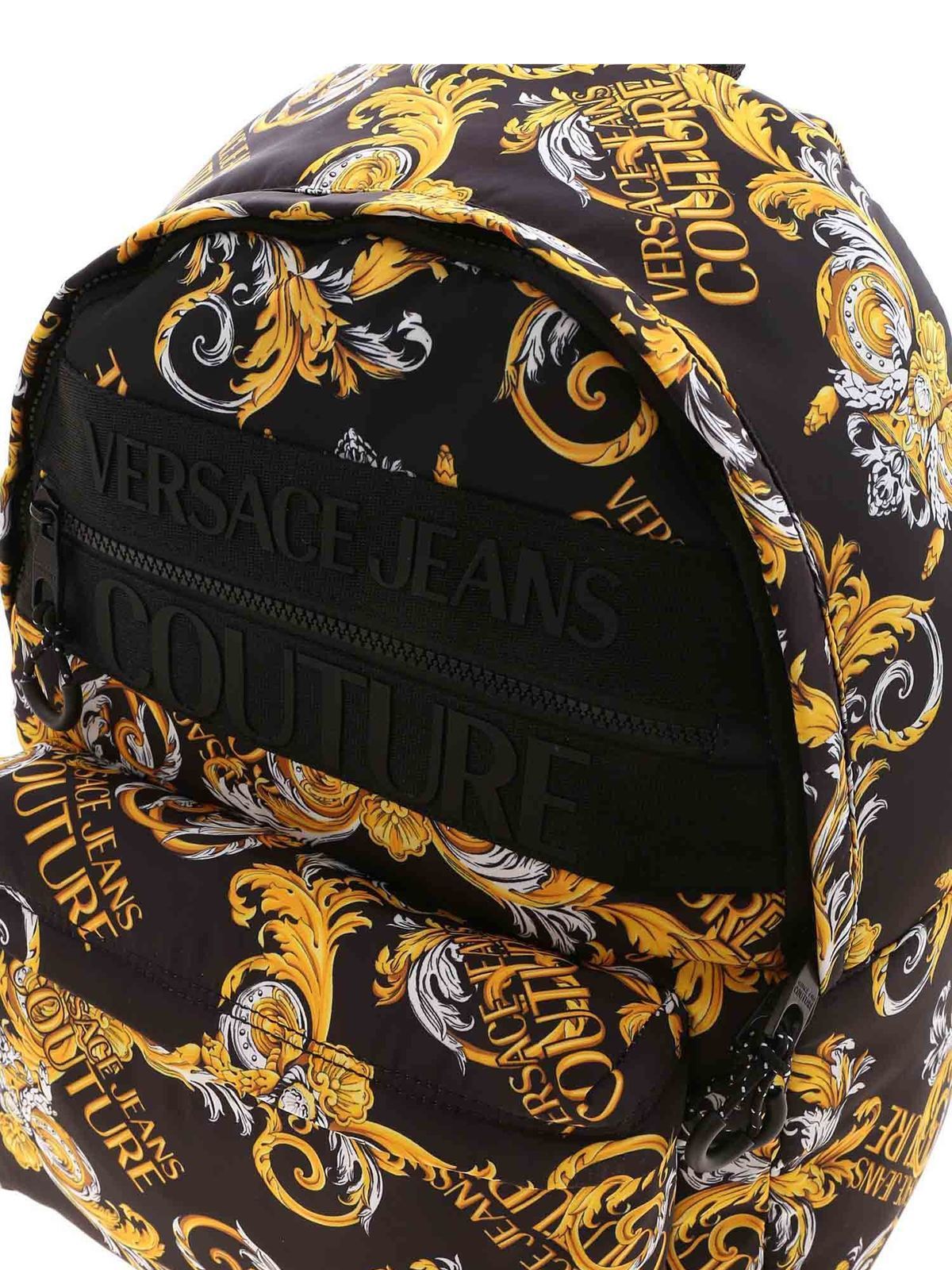 baroque print backpack versace jeans couture backpack