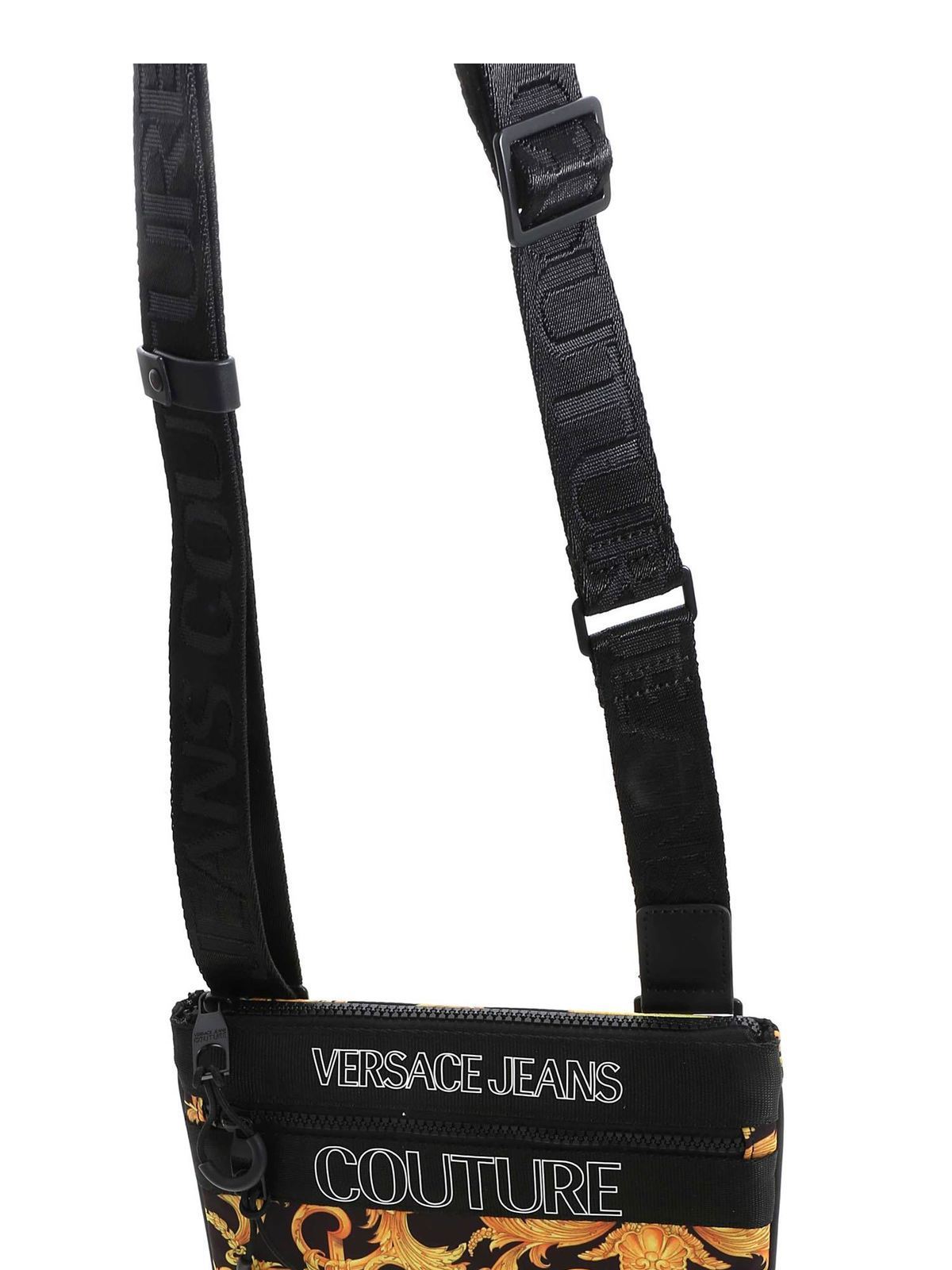 Versace Jeans Couture baroque-pattern Print Crossbody Bag - Black