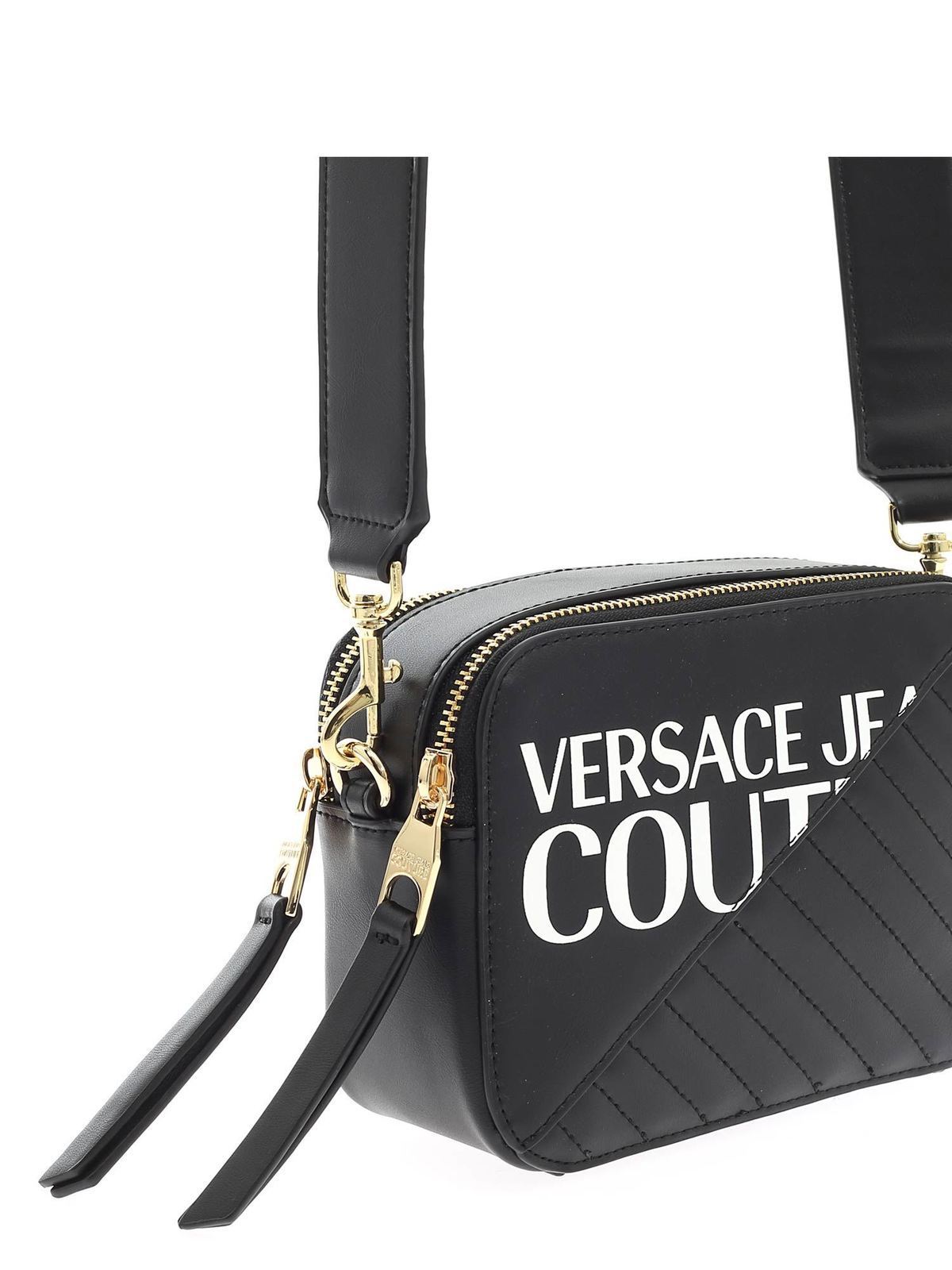 Cross body bags Versace Jeans Couture - White logo shoulder bag in black -  E1VZBBG471728899