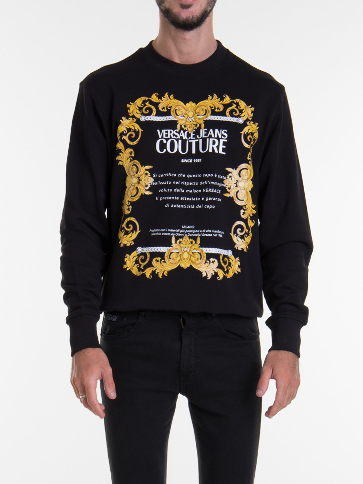 i dag Nord Vest designer Sweatshirts & Sweaters Versace Jeans Couture - Logo crewneck sweatshirt -  B7GZA7TT30318K42