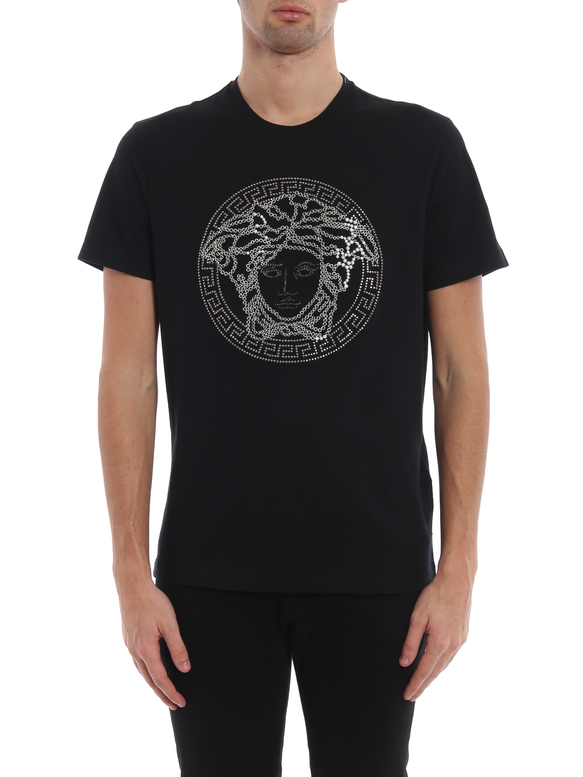 Derfra tavle Tulipaner T-shirts Versace - Crystal Medusa Head T-shirt - A78902A224620A946