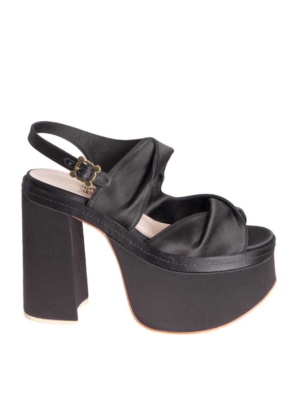 Shop Vivienne Westwood Satin Sandals In Black
