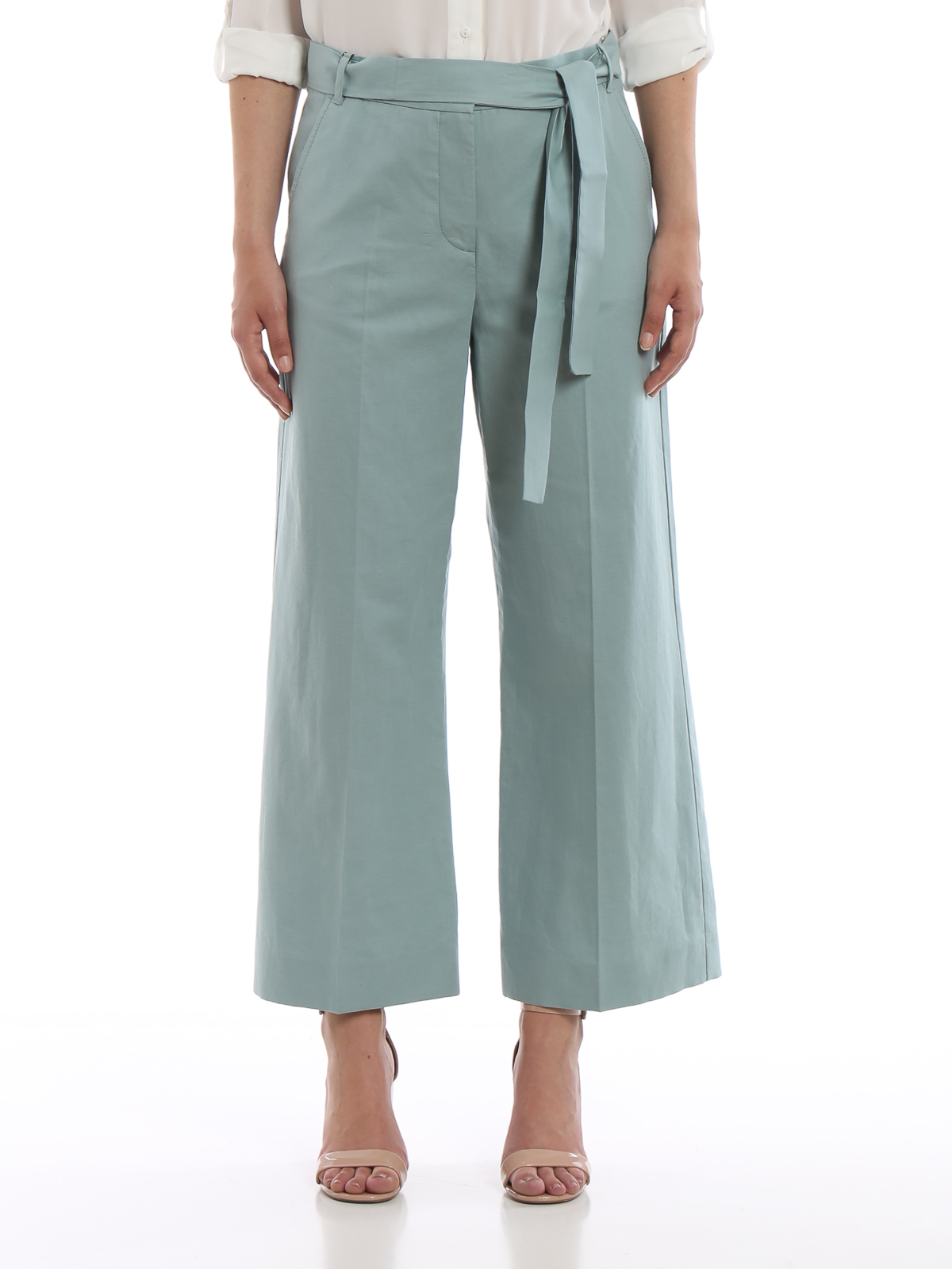 Casual trousers Weekend Max Mara - Curve cotton and linen cropped