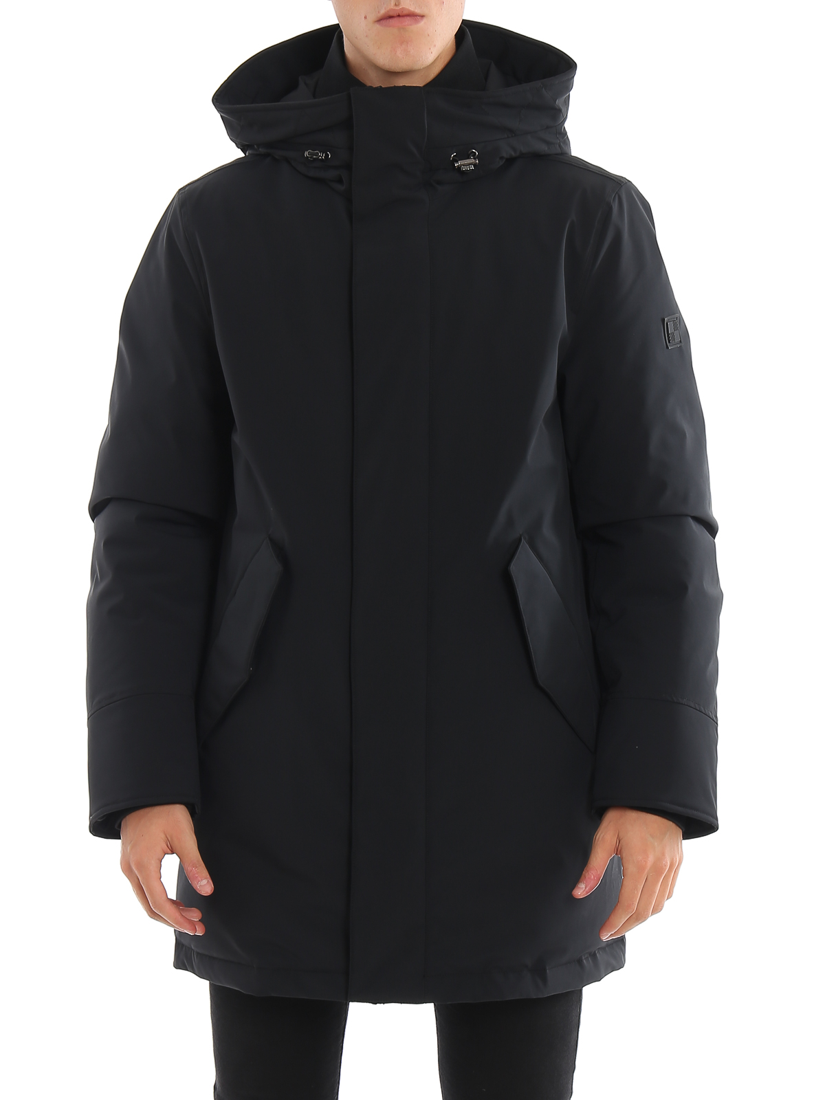 Padded coats Woolrich - Stretch Mountain Parka black hooded coat